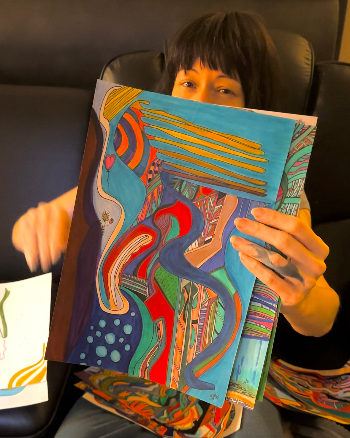 8.5” x 11” Custom Energy Art *Full Size; In Color* | Abstract Handmade Artisan Art