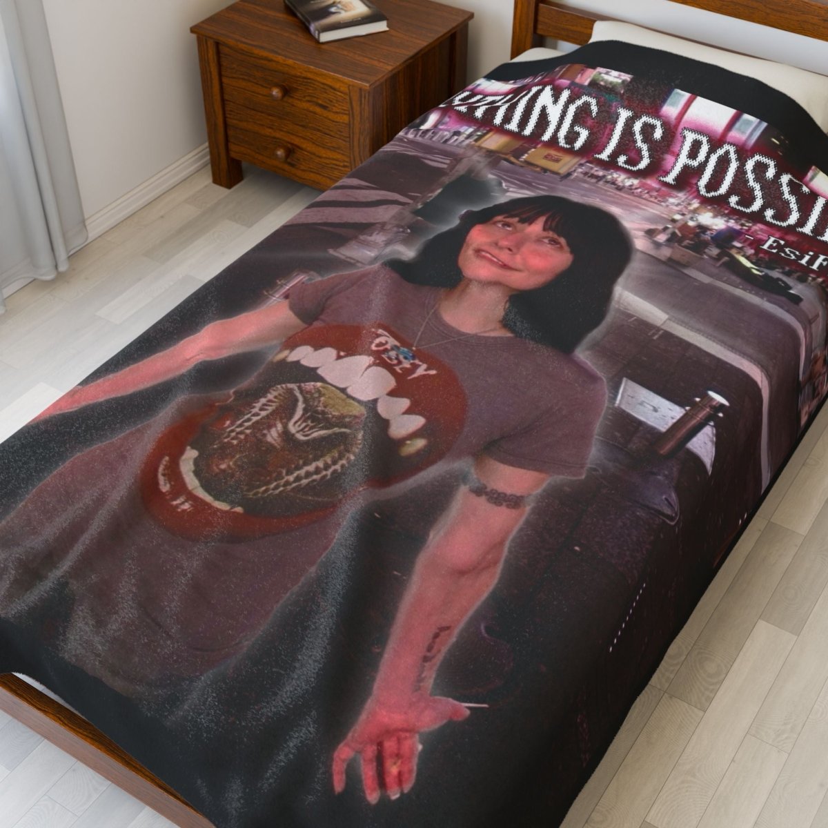 "Anything Is Possible" | ***[Plush Blanket]*** | EsiFlows | Inspirational Cotton Velveteen Blanket Cozy Home Decor - EsiFlows