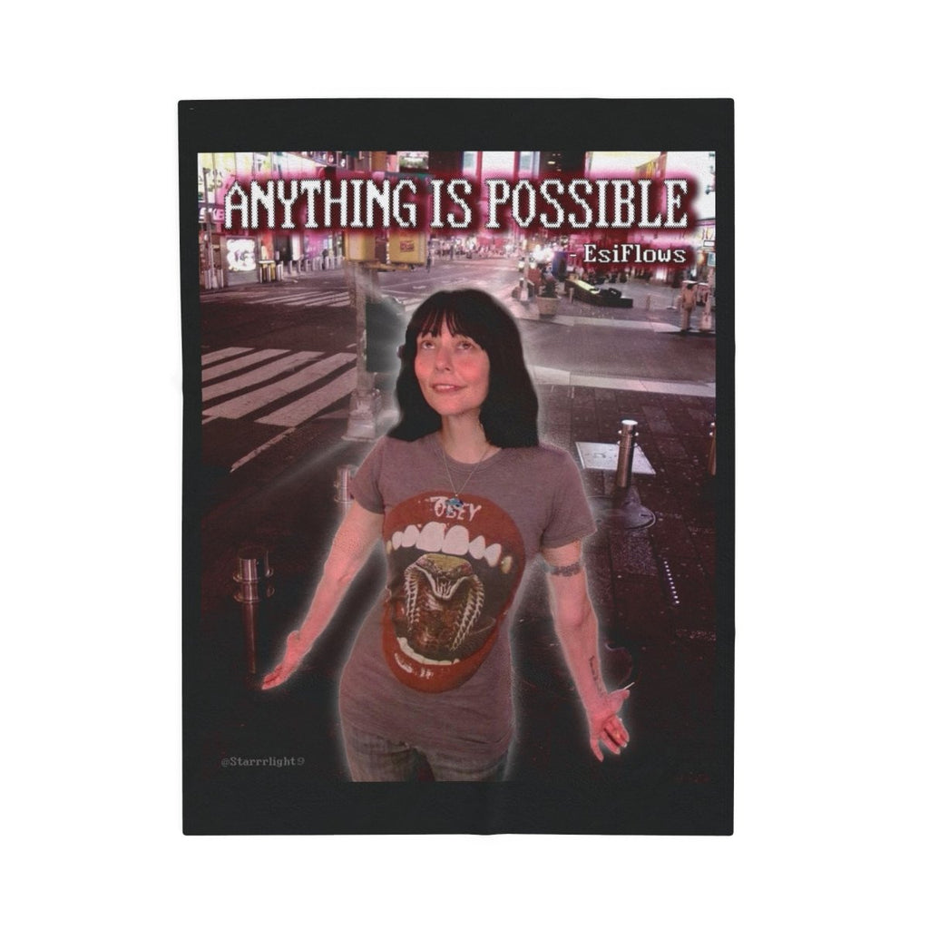"Anything Is Possible" | ***[Plush Blanket]*** | EsiFlows | Inspirational Cotton Velveteen Blanket Cozy Home Decor - EsiFlows