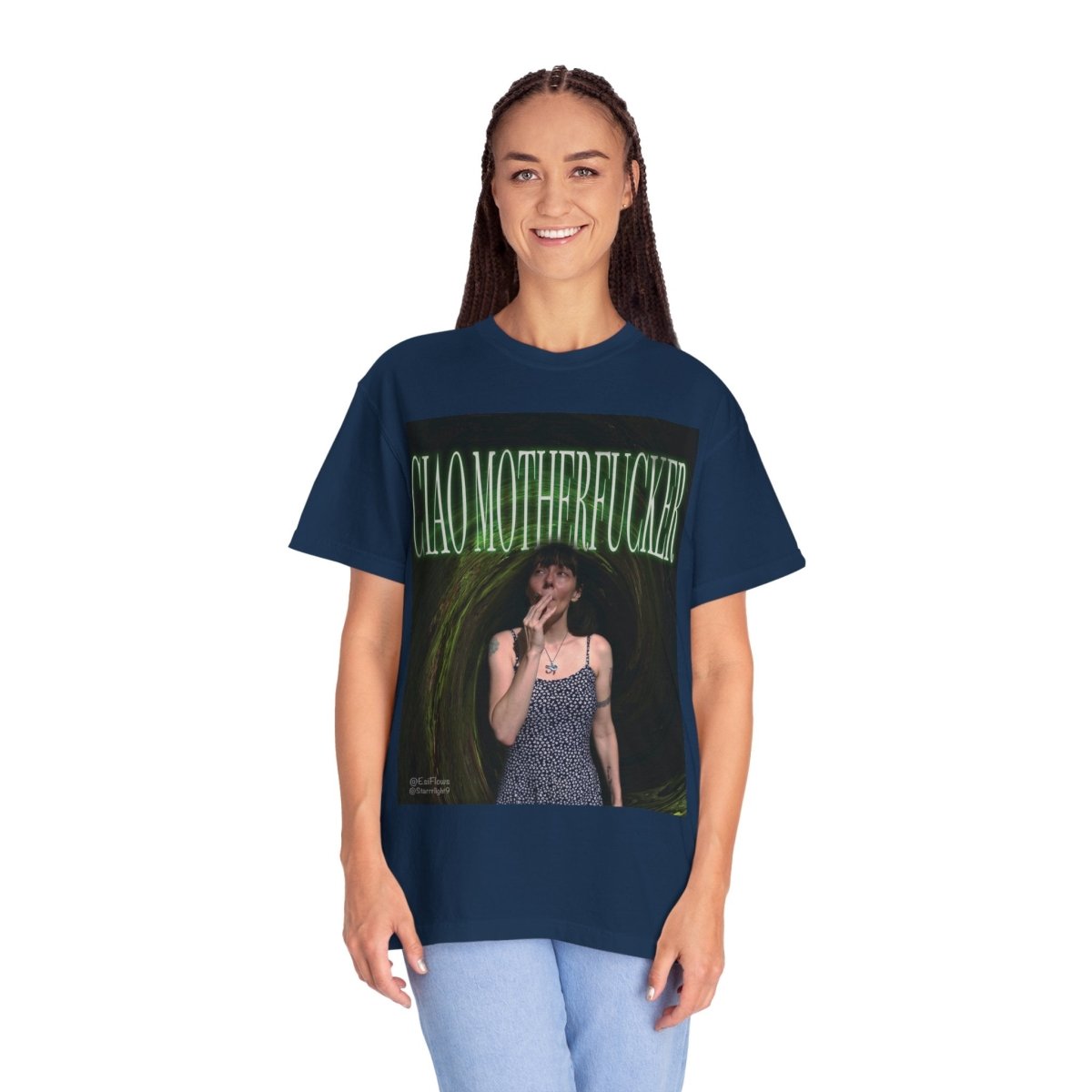 "Ciao Motherfucker - Faded Forest" | ***[Graphic Tee]*** | EsiFlows | Surreal 420 Trippy Dope Fashion Dreamy Unisex Garment - Dyed T-shirt - EsiFlows