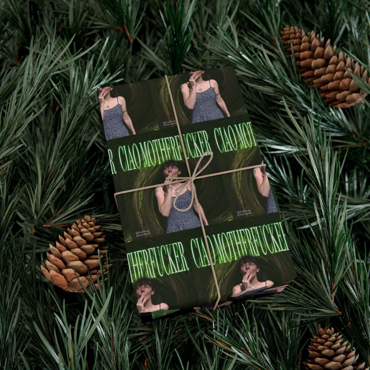 "Ciao Motherfucker - Faded Forest" | ***[Wrapping Paper]*** | EsiFlows | Dope Trippy 420 Psychedelic Gift Wrap Paper - EsiFlows