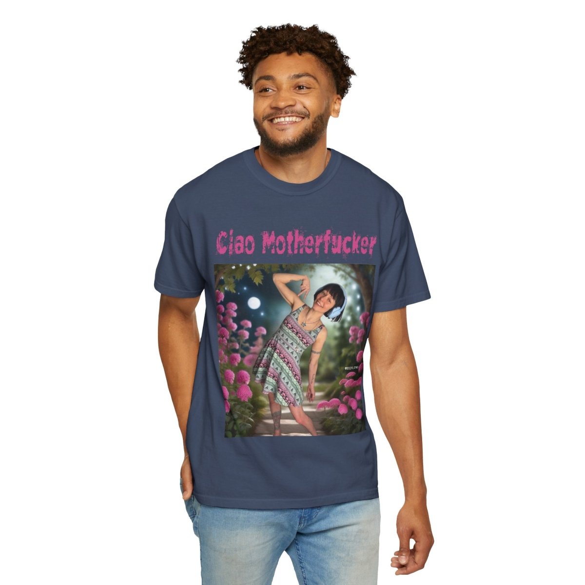 "Ciao Motherfucker - Moon Flowers" | ***[Graphic Tee]*** | EsiFlows | Unisex Garment - Dyed T-shirt - EsiFlows