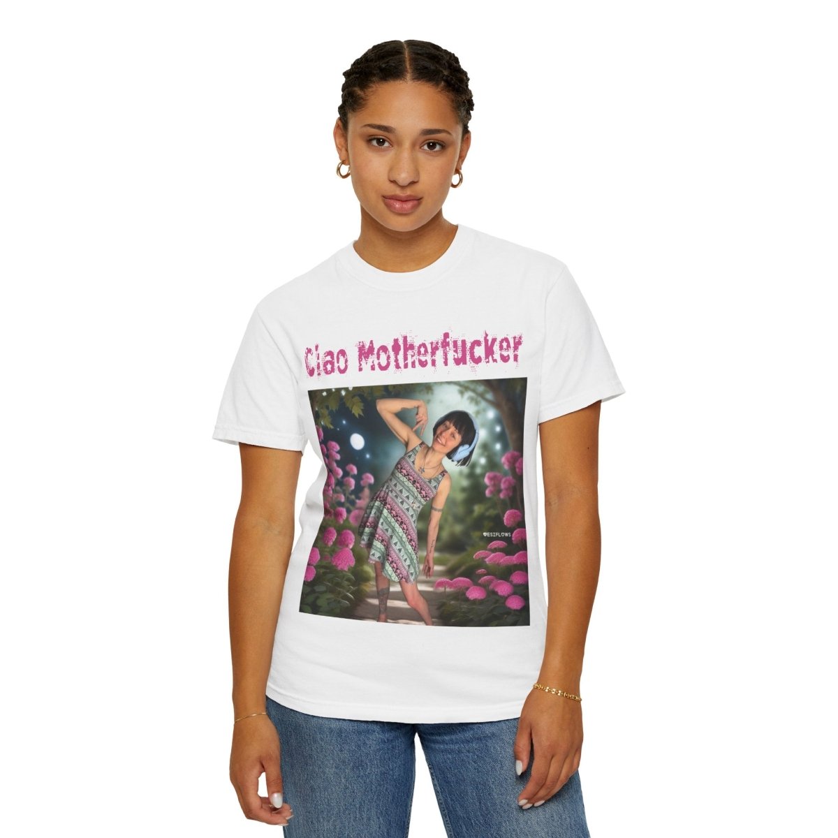 "Ciao Motherfucker - Moon Flowers" | ***[Graphic Tee]*** | EsiFlows | Unisex Garment - Dyed T-shirt - EsiFlows