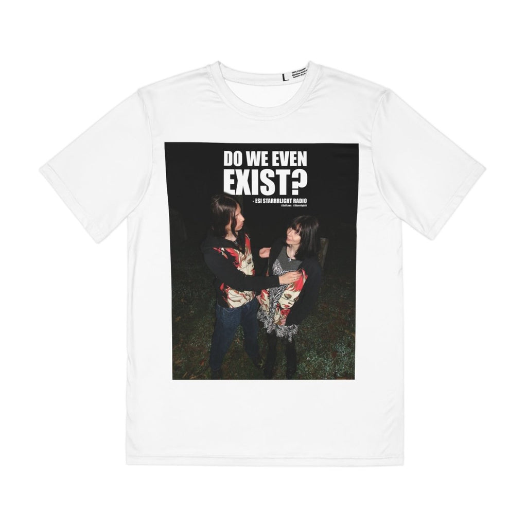 "Do We Even Exist?" | ***[Men's Polyester Tee]*** | EsiFlows x Esi Starrrlight Radio | Existential Humor Tee - EsiFlows