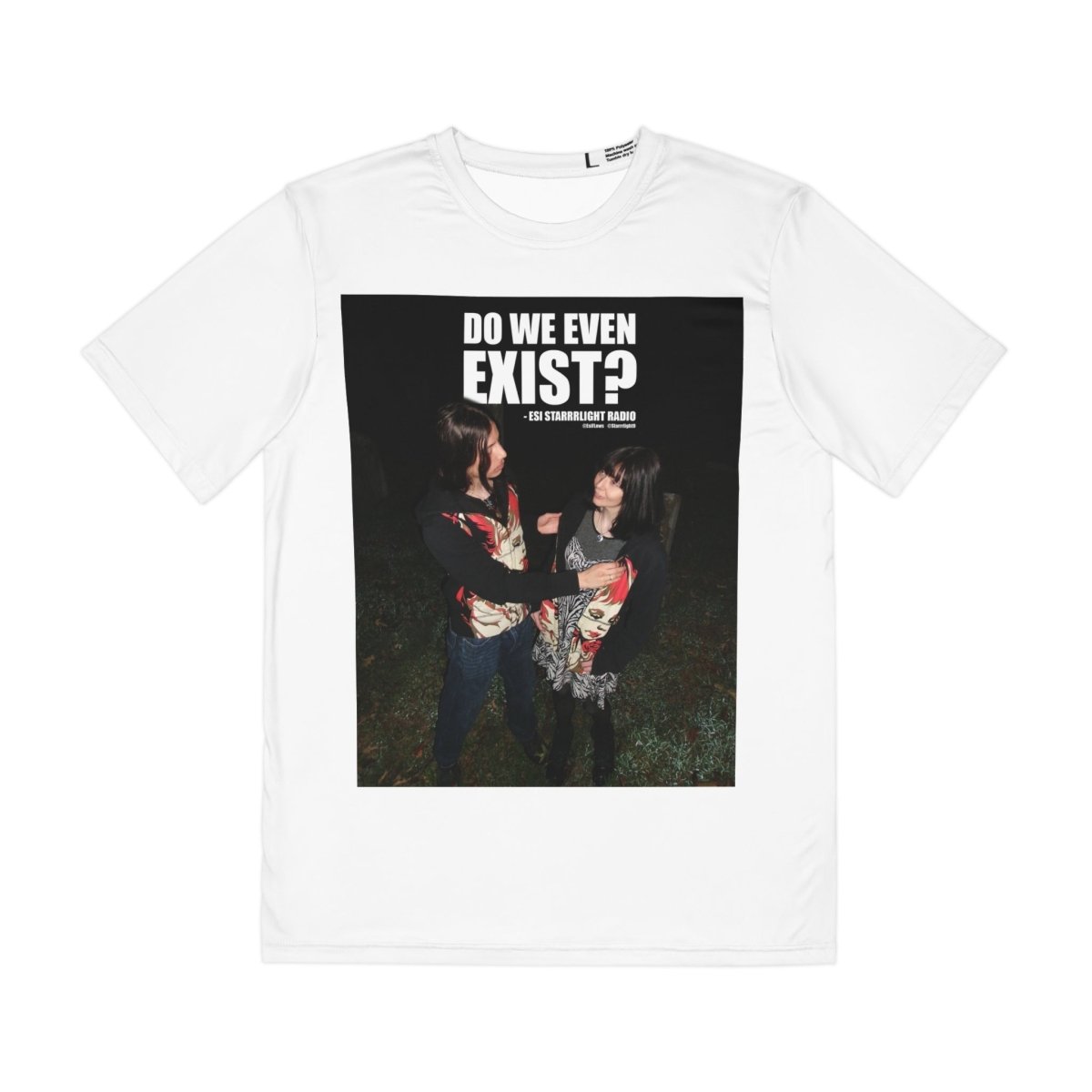 "Do We Even Exist?" | ***[Men's Polyester Tee]*** | EsiFlows x Esi Starrrlight Radio | Existential Humor Tee - EsiFlows