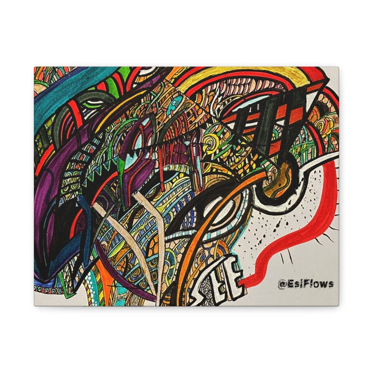 "Energy Art V1" | ***[Canvas Print]*** | EsiFlows | Abstract Arts Colorful Wall Decor for Home & Office - EsiFlows