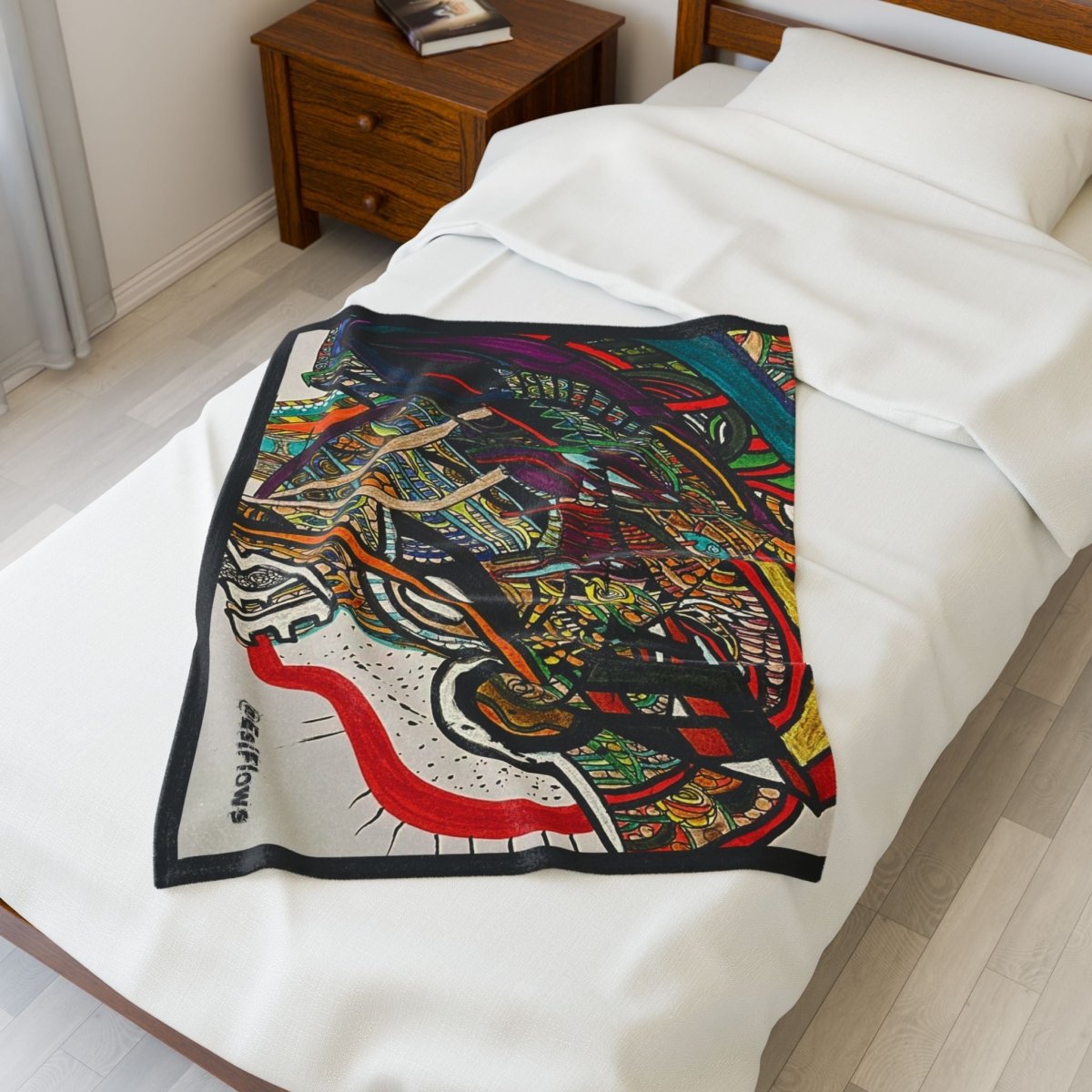 "Energy Art V1" | ***[Plush Blanket]*** | EsiFlows | Abstract Arts Colorful Cotton Velveteen Blanket - EsiFlows
