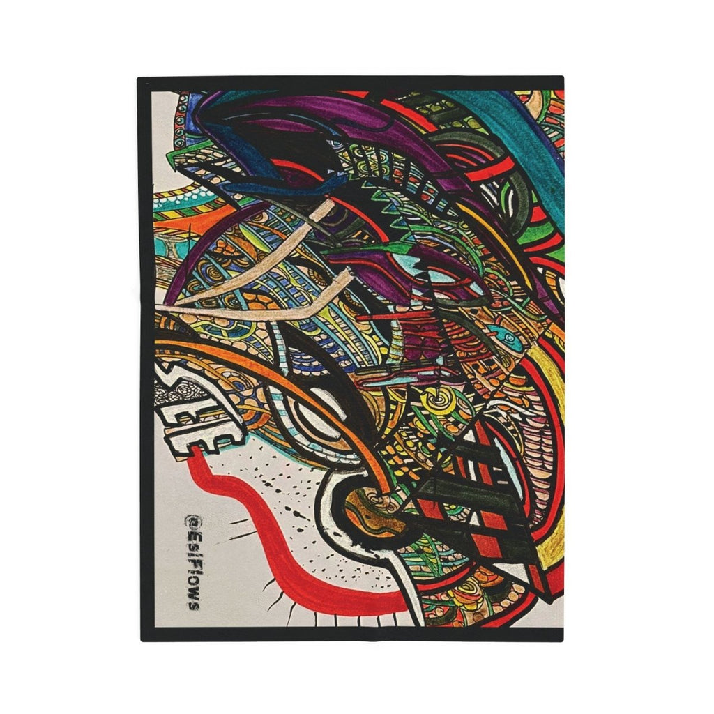 "Energy Art V1" | ***[Plush Blanket]*** | EsiFlows | Abstract Arts Colorful Cotton Velveteen Blanket - EsiFlows