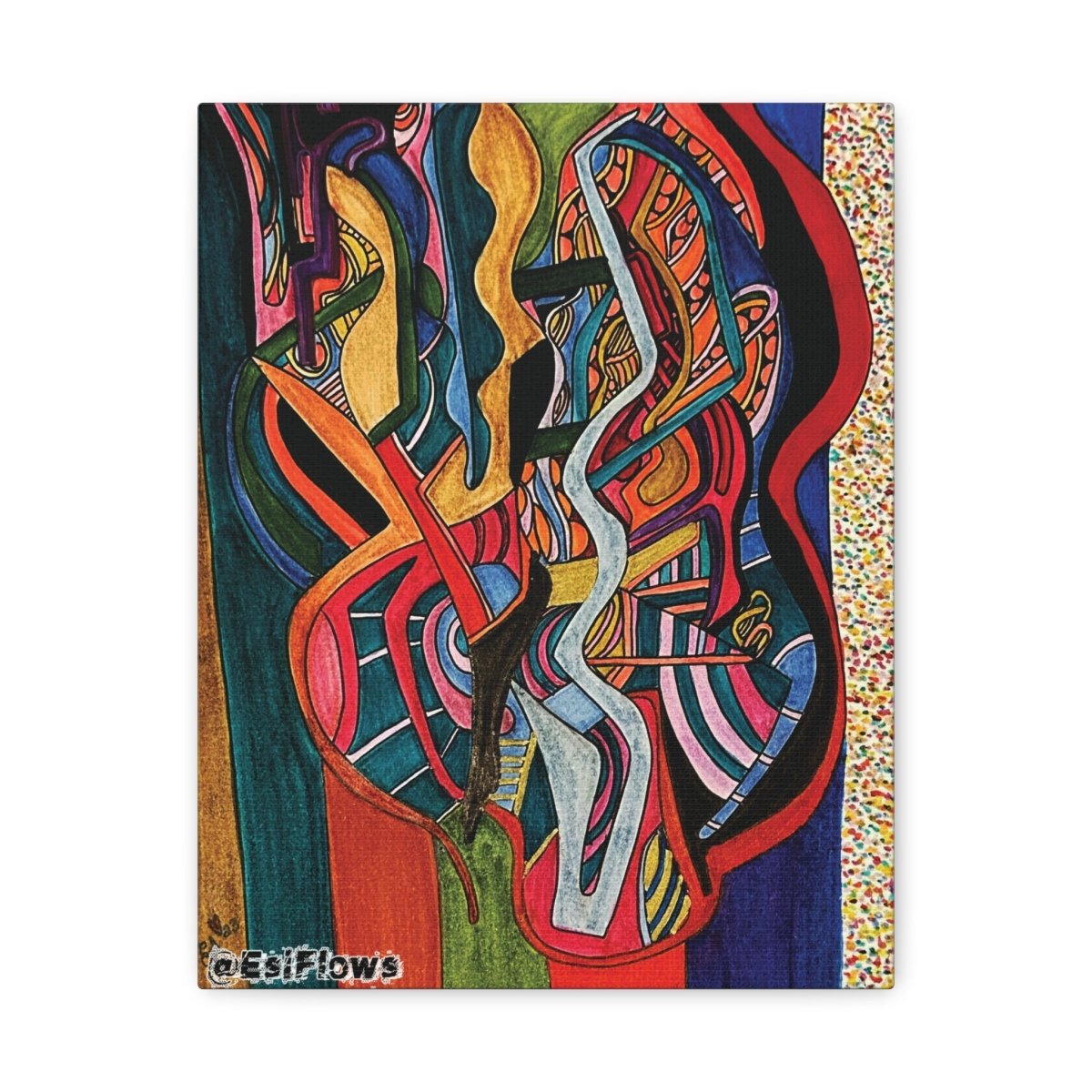 "Energy Art v13" | ***[Canvas Print]*** | EsiFlows | Colorful Abstract Canvas Wall Art - EsiFlows