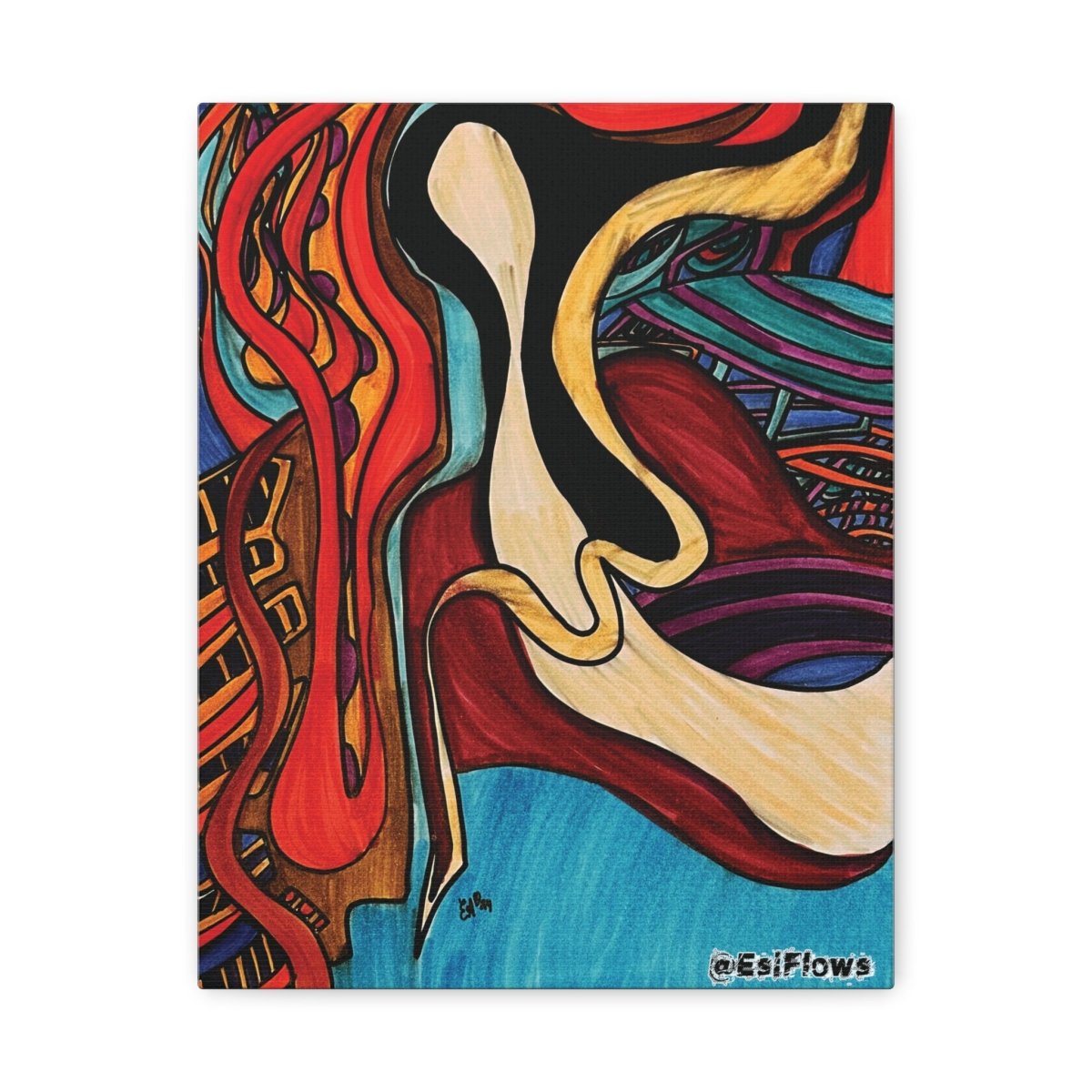 "Energy Art v15" | ***[Canvas Print]*** | EsiFlows | Colorful Abstract Canvas Wall Art - EsiFlows