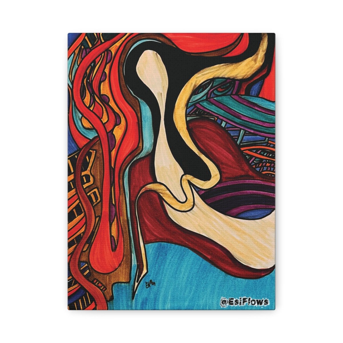 "Energy Art v15" | ***[Canvas Print]*** | EsiFlows | Colorful Abstract Canvas Wall Art - EsiFlows