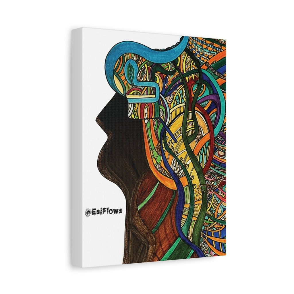 "Energy Art v3" | ***[Canvas Print]*** | EsiFlows | Colorful Abstract Face Woman Profile Canvas Wall Art - EsiFlows