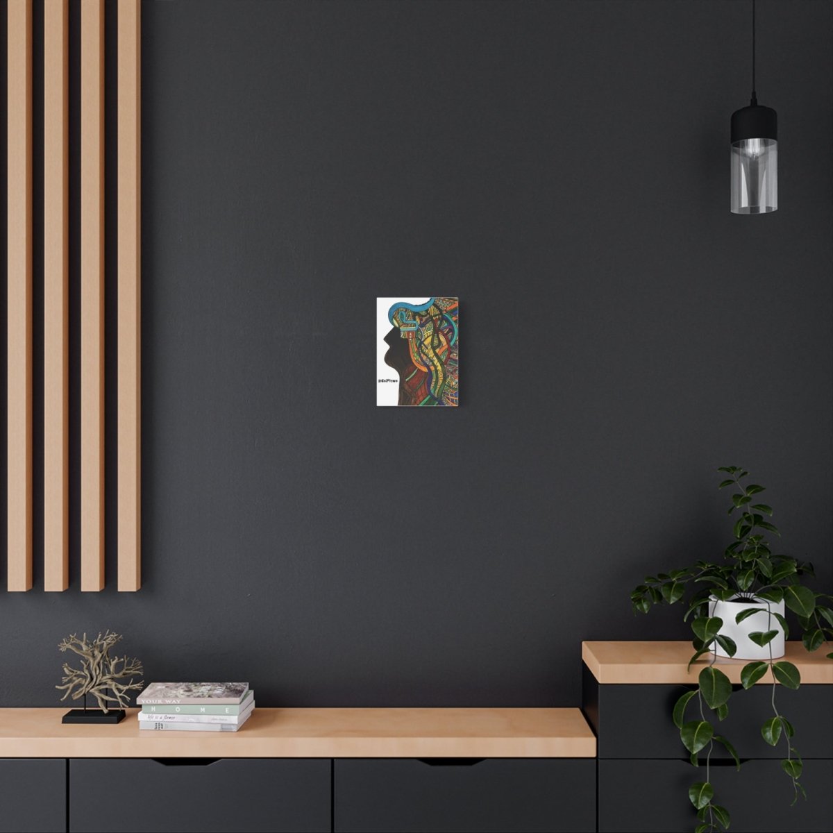 "Energy Art v3" | ***[Canvas Print]*** | EsiFlows | Colorful Abstract Face Woman Profile Canvas Wall Art - EsiFlows