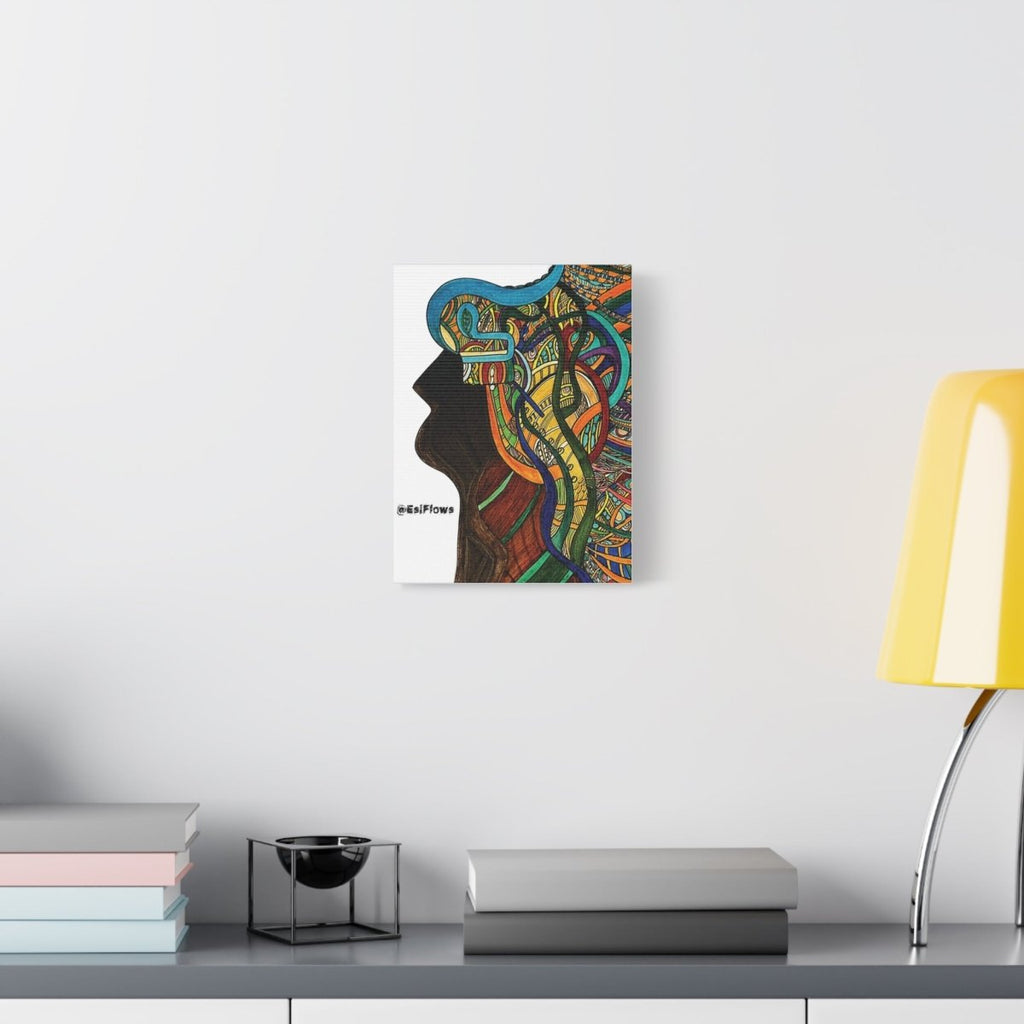 "Energy Art v3" | ***[Canvas Print]*** | EsiFlows | Colorful Abstract Face Woman Profile Canvas Wall Art - EsiFlows