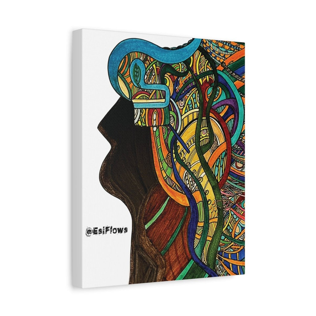 "Energy Art v3" | ***[Canvas Print]*** | EsiFlows | Colorful Abstract Face Woman Profile Canvas Wall Art - EsiFlows