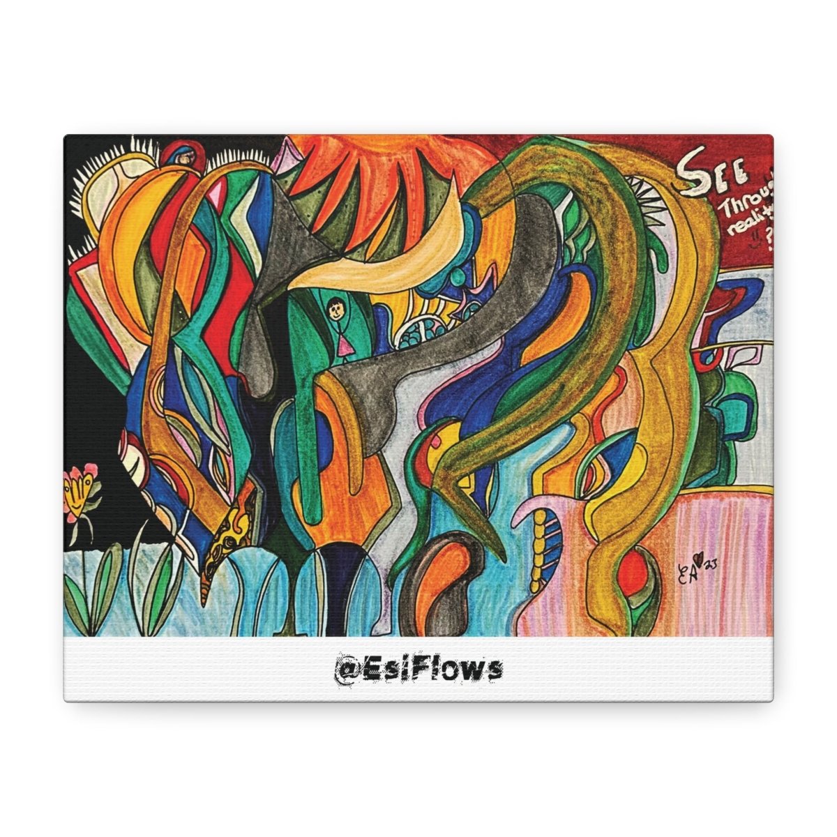 "Energy Art v4" | ***[Canvas Print]*** | EsiFlows | Colorful Abstract Canvas Wall Art - EsiFlows