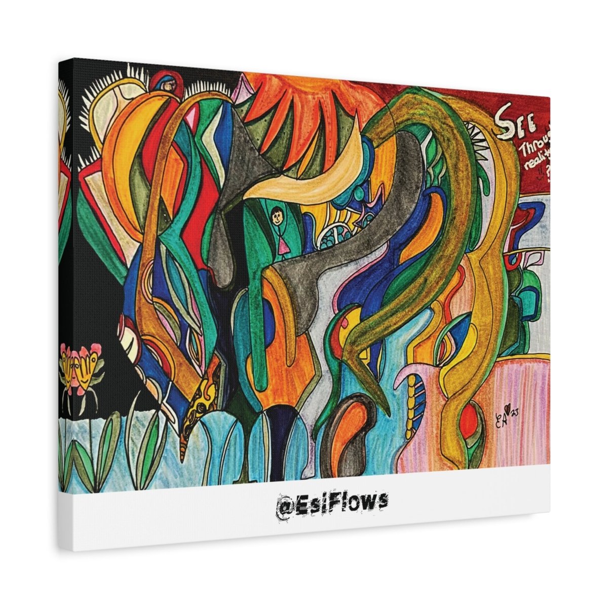 "Energy Art v4" | ***[Canvas Print]*** | EsiFlows | Colorful Abstract Canvas Wall Art - EsiFlows