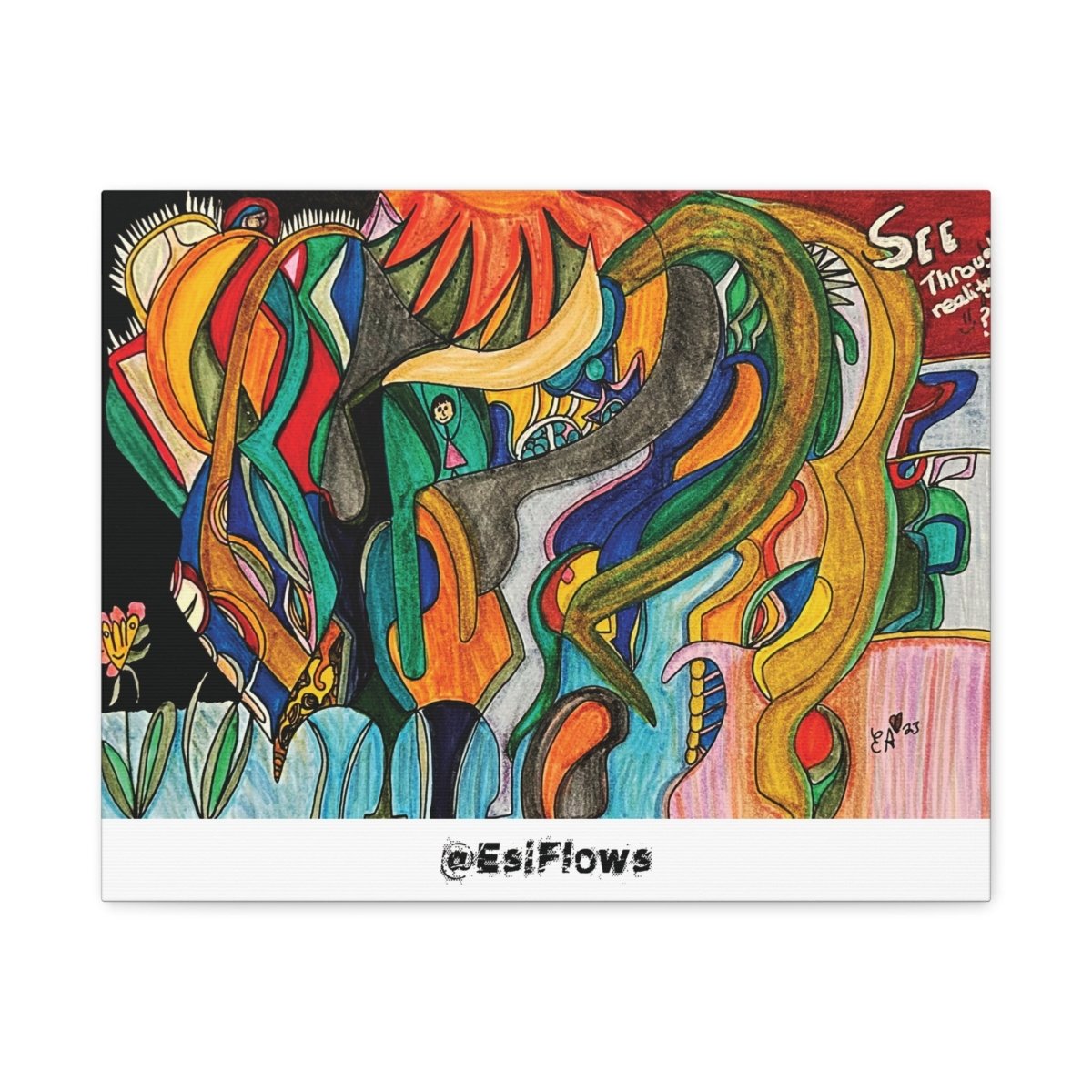 "Energy Art v4" | ***[Canvas Print]*** | EsiFlows | Colorful Abstract Canvas Wall Art - EsiFlows