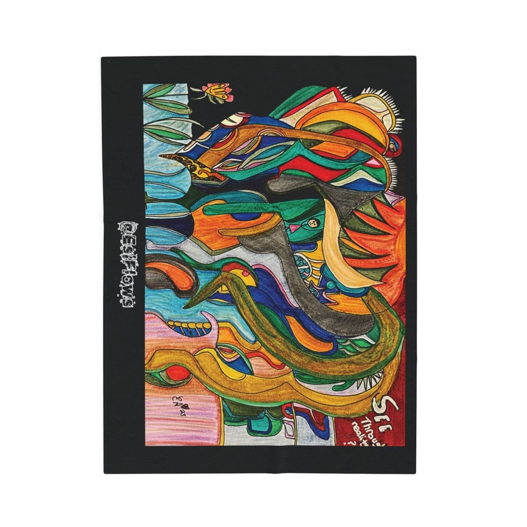 "Energy Art V4" | ***[Cotton Plush Blanket]*** | EsiFlows | Colorful Abstract Flowing Energy Painting - EsiFlows