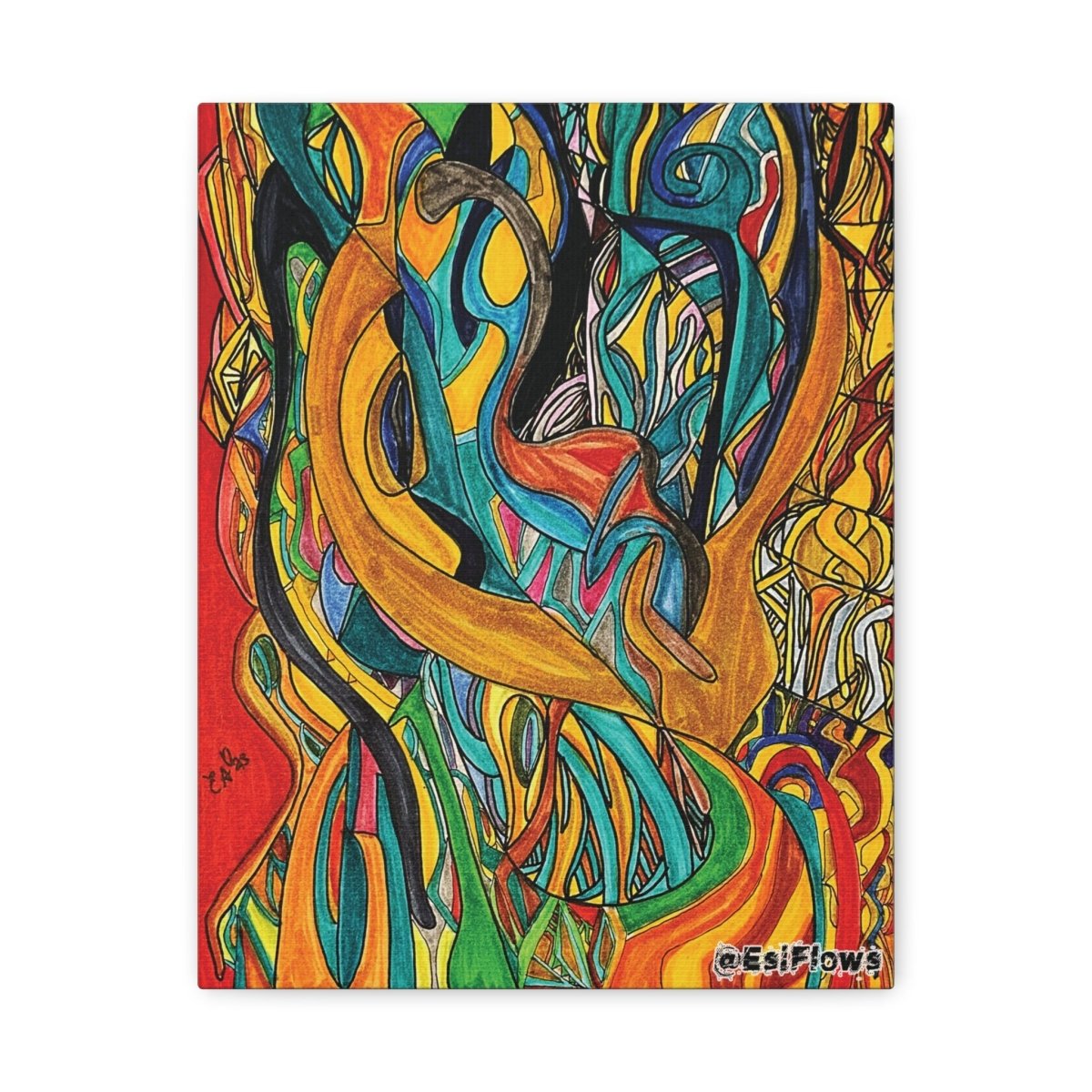 "Energy Art v6" | ***[Canvas Print]*** | EsiFlows | Colorful Abstract Canvas Wall Art - EsiFlows