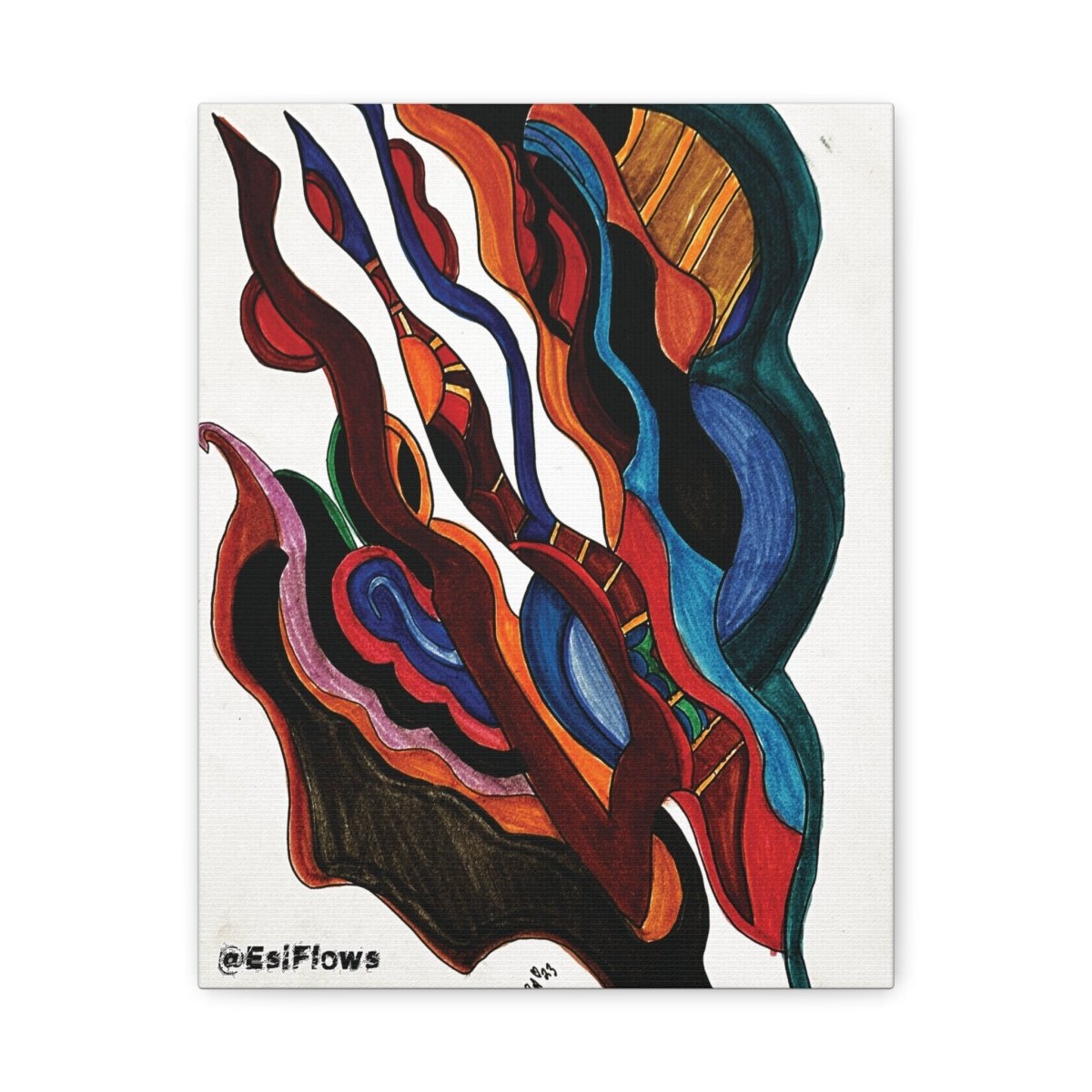 "Energy Art v9" | ***[Canvas Print]*** | EsiFlows | Colorful Abstract Canvas Wall Art - EsiFlows