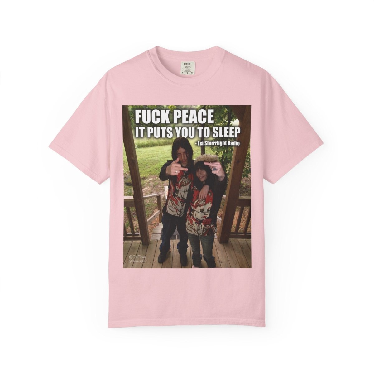 "Esi Starrrlight Radio - Fuck Peace" | ***[Graphic Tee]*** | Esi Starrrlight Radio x EsiFlows | Surreal Bold Fashion Model High Vibes T-Shirt - EsiFlows