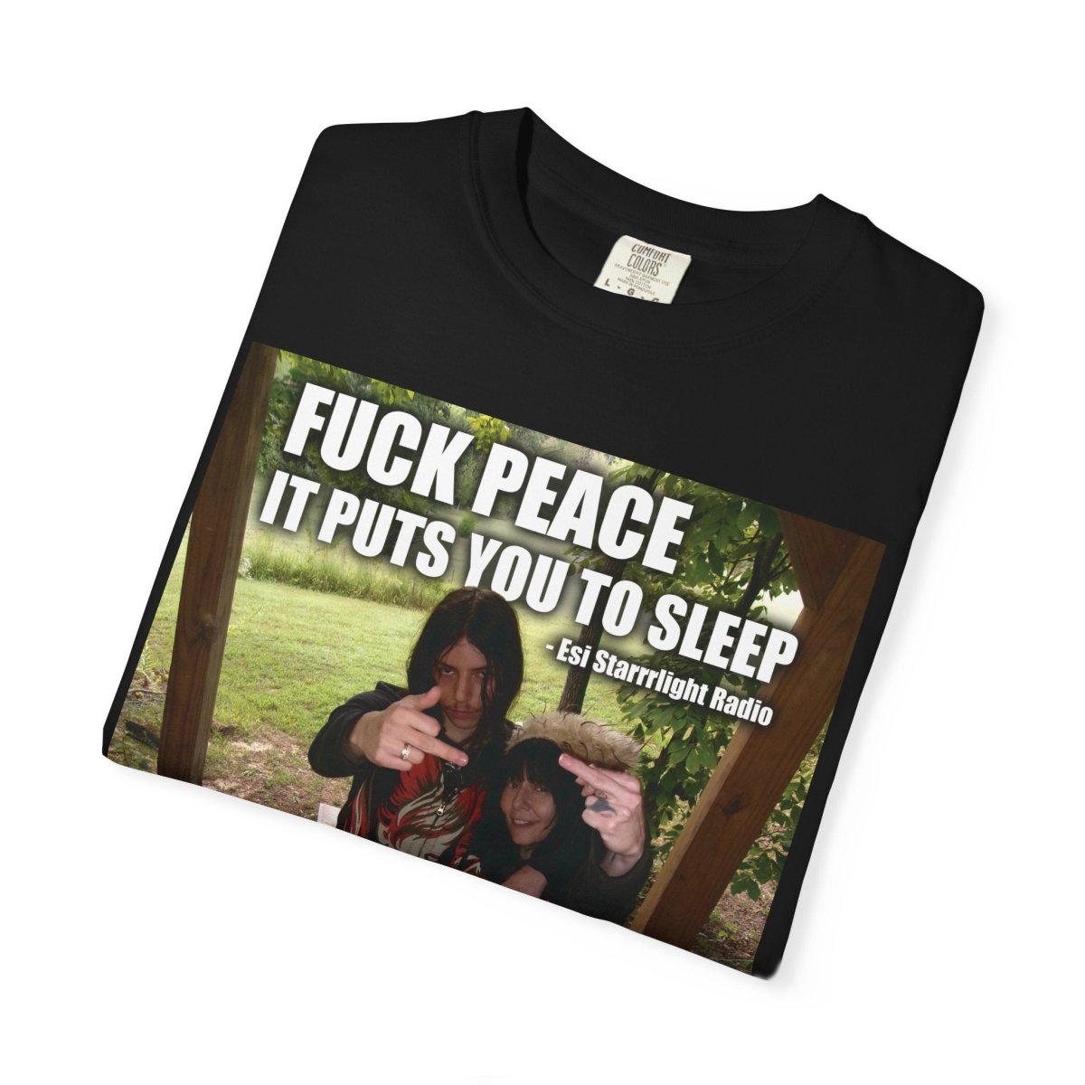"Esi Starrrlight Radio - Fuck Peace" | ***[Graphic Tee]*** | Esi Starrrlight Radio x EsiFlows | Surreal Bold Fashion Model High Vibes T-Shirt - EsiFlows