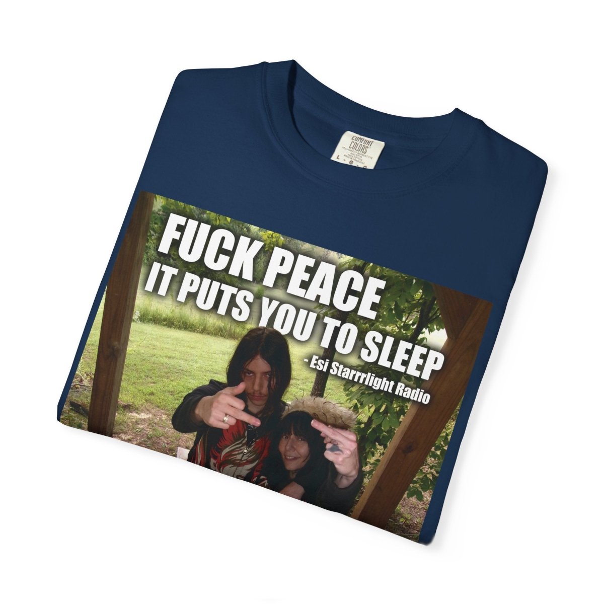 "Esi Starrrlight Radio - Fuck Peace" | ***[Graphic Tee]*** | Esi Starrrlight Radio x EsiFlows | Surreal Bold Fashion Model High Vibes T-Shirt - EsiFlows