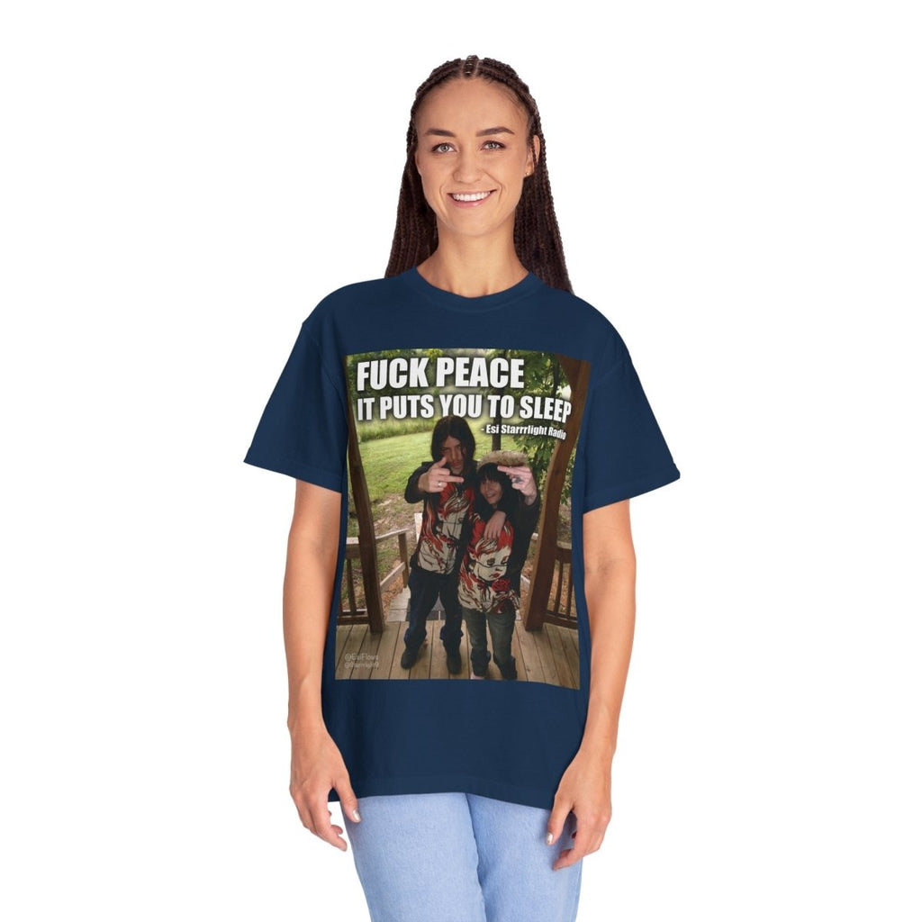"Esi Starrrlight Radio - Fuck Peace" | ***[Graphic Tee]*** | Esi Starrrlight Radio x EsiFlows | Surreal Bold Fashion Model High Vibes T-Shirt - EsiFlows