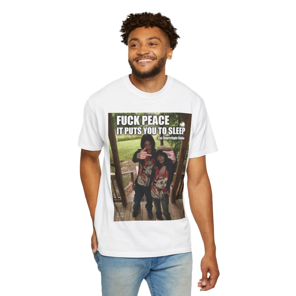 "Esi Starrrlight Radio - Fuck Peace" | ***[Graphic Tee]*** | Esi Starrrlight Radio x EsiFlows | Surreal Bold Fashion Model High Vibes T-Shirt - EsiFlows