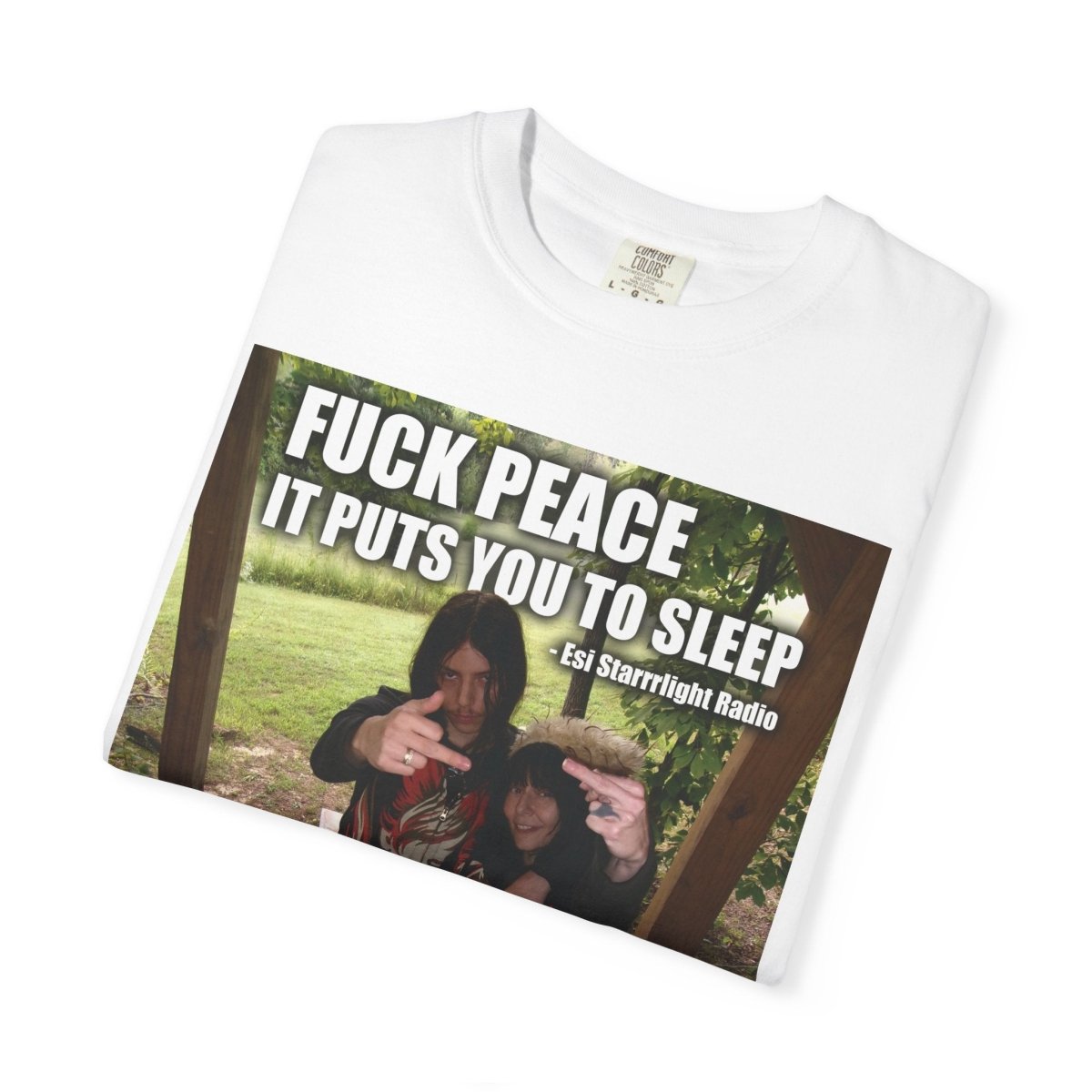 "Esi Starrrlight Radio - Fuck Peace" | ***[Graphic Tee]*** | Esi Starrrlight Radio x EsiFlows | Surreal Bold Fashion Model High Vibes T-Shirt - EsiFlows