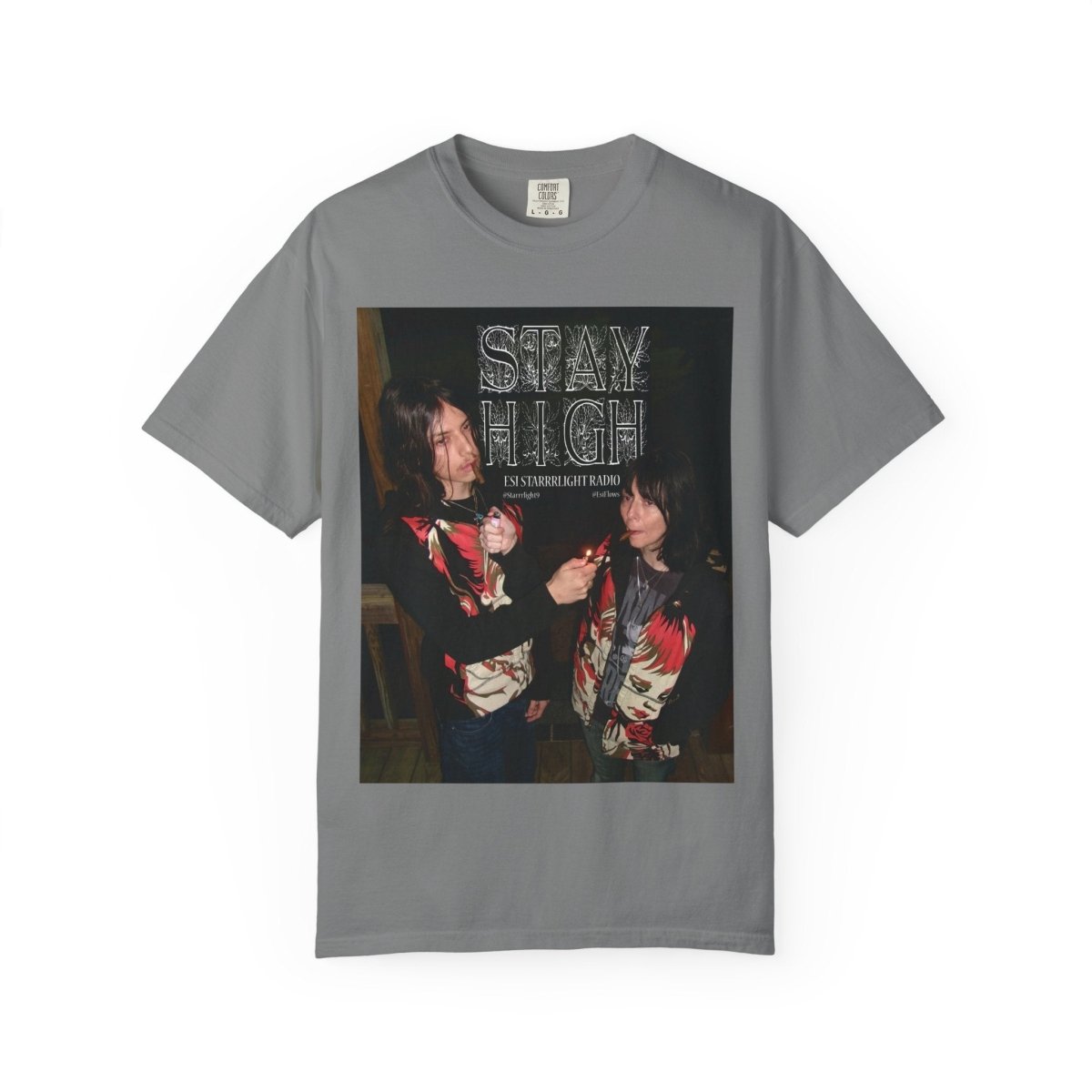 "Esi Starrrlight Radio - Stay High" | ***[Graphic Tee]*** | Esi Starrrlight Radio x EsiFlows | Surreal Fashion Model High Vibes Graphic Tee - EsiFlows