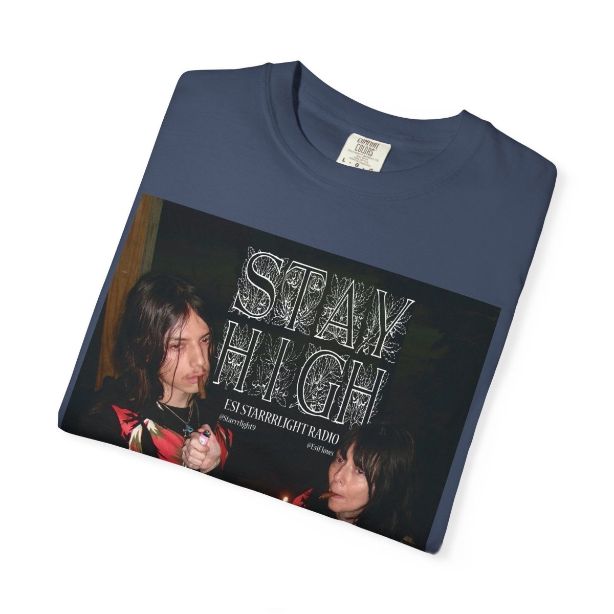 "Esi Starrrlight Radio - Stay High" | ***[Graphic Tee]*** | Esi Starrrlight Radio x EsiFlows | Surreal Fashion Model High Vibes Graphic Tee - EsiFlows