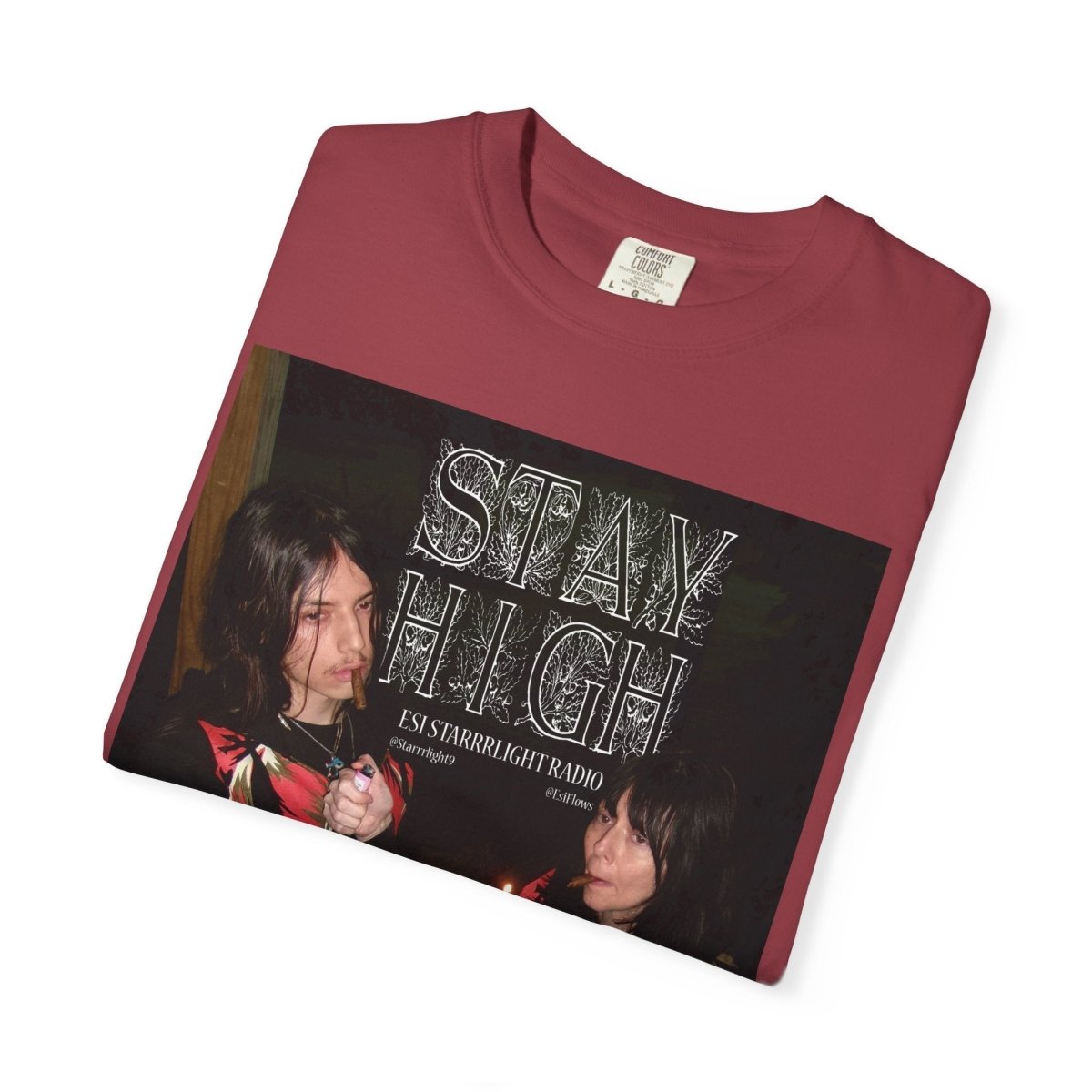 "Esi Starrrlight Radio - Stay High" | ***[Graphic Tee]*** | Esi Starrrlight Radio x EsiFlows | Surreal Fashion Model High Vibes Graphic Tee - EsiFlows