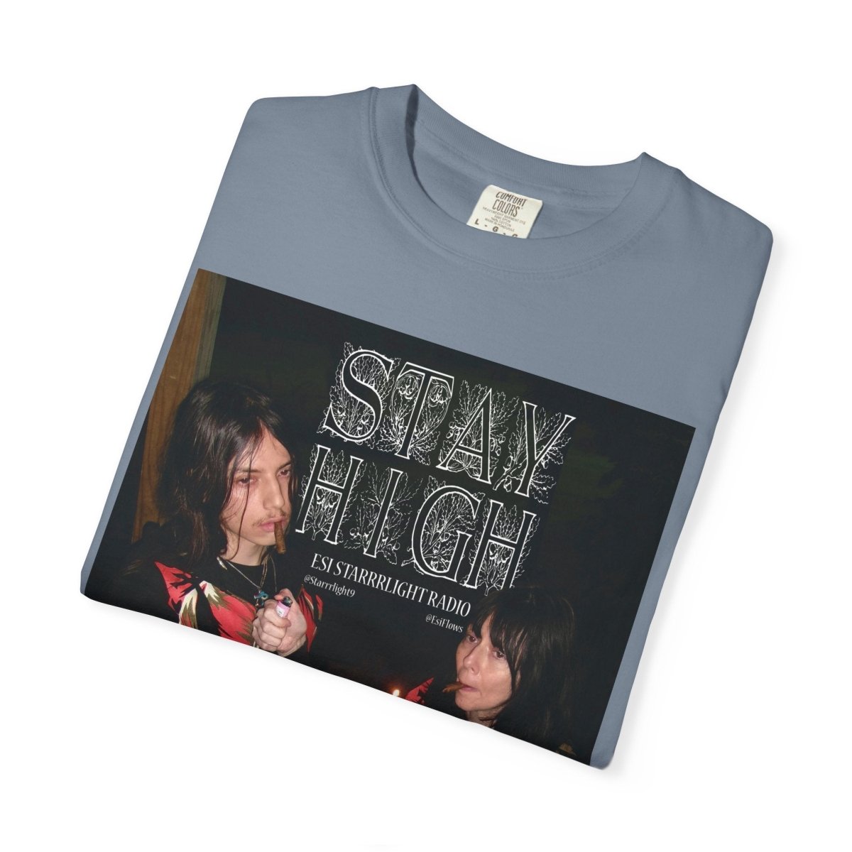 "Esi Starrrlight Radio - Stay High" | ***[Graphic Tee]*** | Esi Starrrlight Radio x EsiFlows | Surreal Fashion Model High Vibes Graphic Tee - EsiFlows