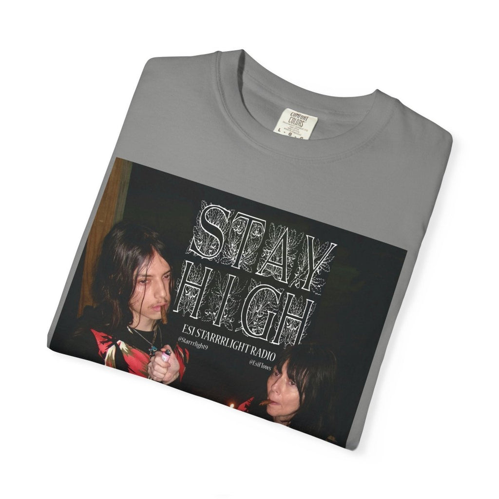 "Esi Starrrlight Radio - Stay High" | ***[Graphic Tee]*** | Esi Starrrlight Radio x EsiFlows | Surreal Fashion Model High Vibes Graphic Tee - EsiFlows
