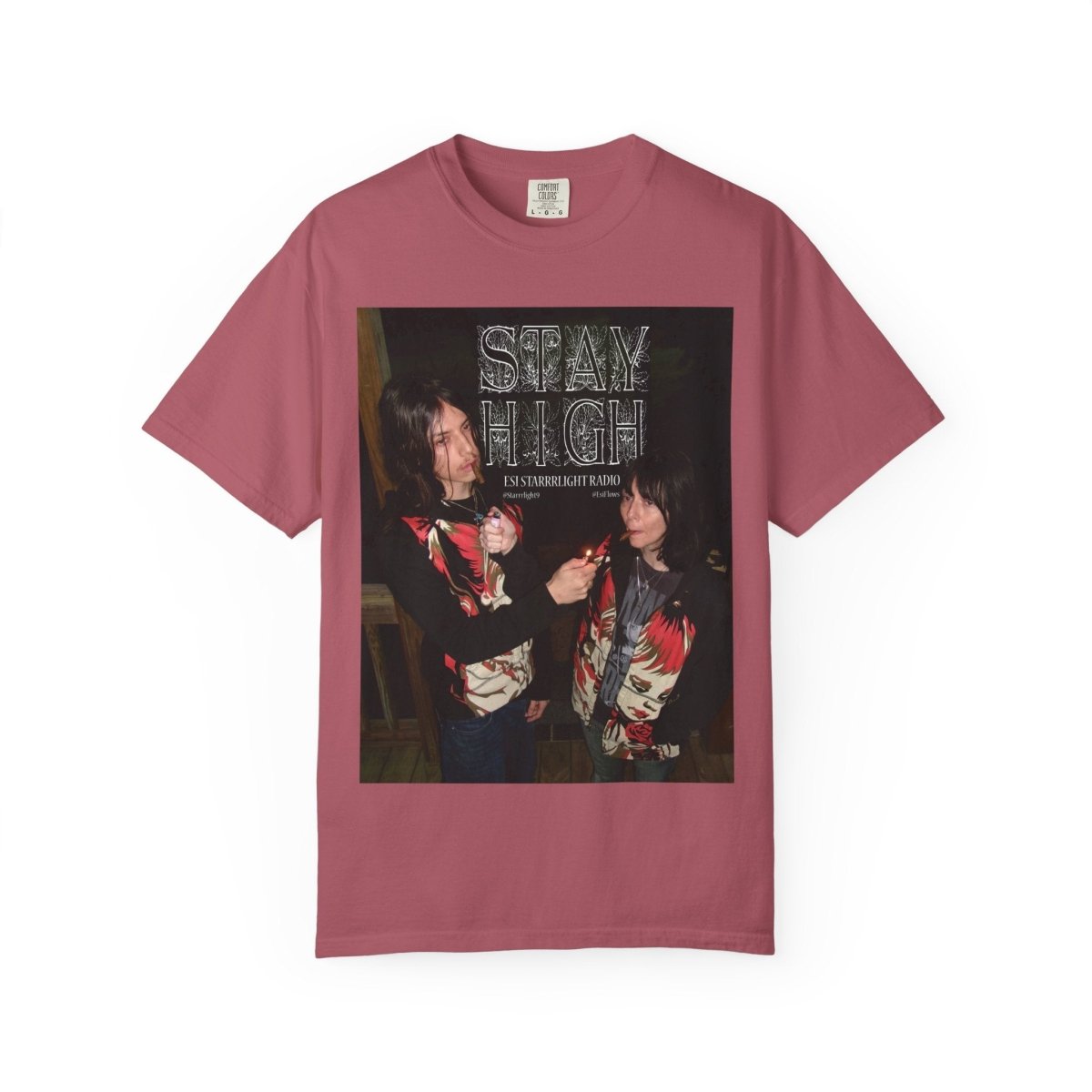 "Esi Starrrlight Radio - Stay High" | ***[Graphic Tee]*** | Esi Starrrlight Radio x EsiFlows | Surreal Fashion Model High Vibes Graphic Tee - EsiFlows