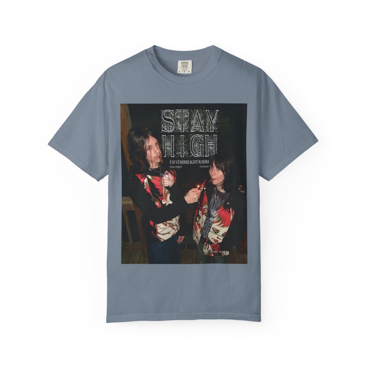 "Esi Starrrlight Radio - Stay High" | ***[Graphic Tee]*** | Esi Starrrlight Radio x EsiFlows | Surreal Fashion Model High Vibes Graphic Tee - EsiFlows