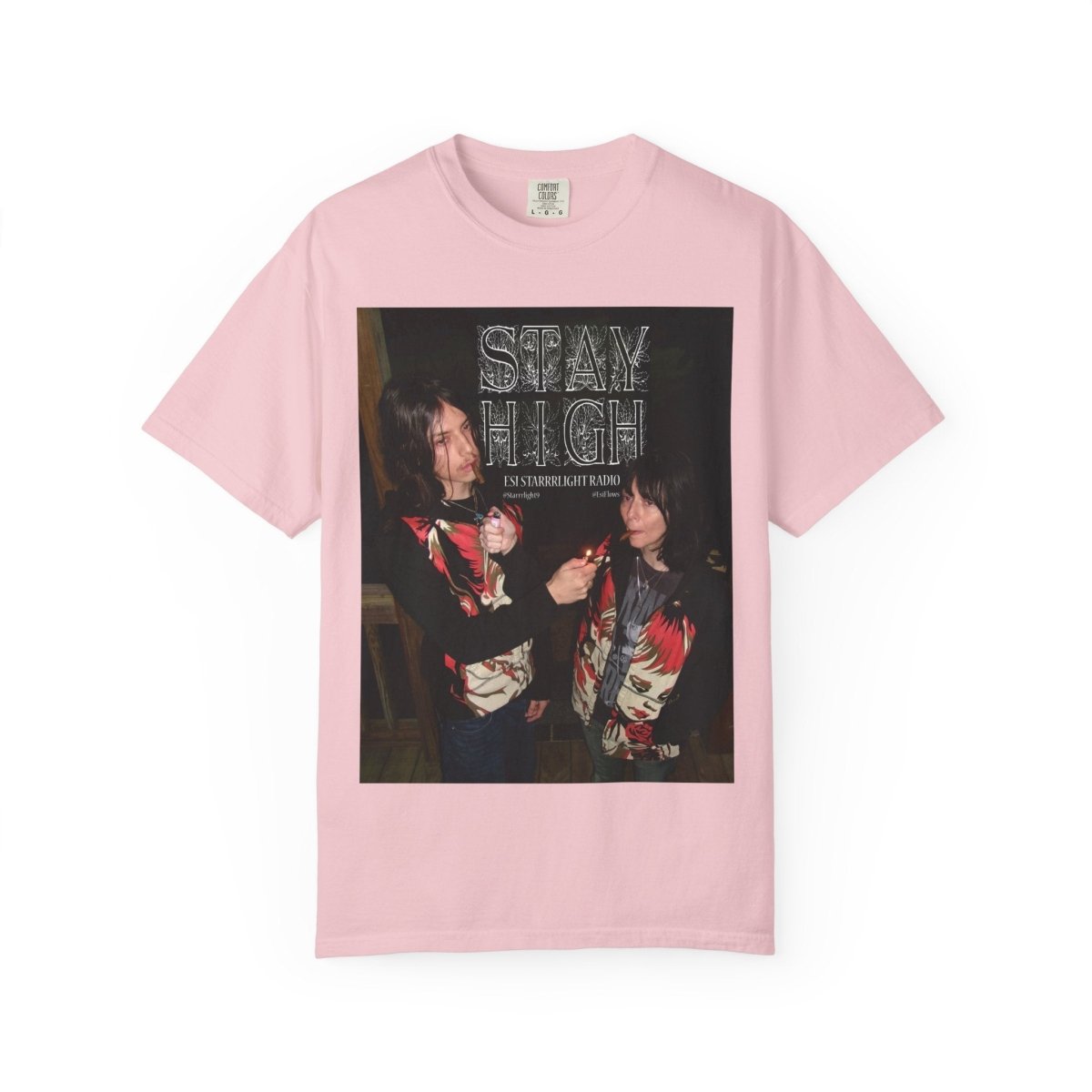 "Esi Starrrlight Radio - Stay High" | ***[Graphic Tee]*** | Esi Starrrlight Radio x EsiFlows | Surreal Fashion Model High Vibes Graphic Tee - EsiFlows