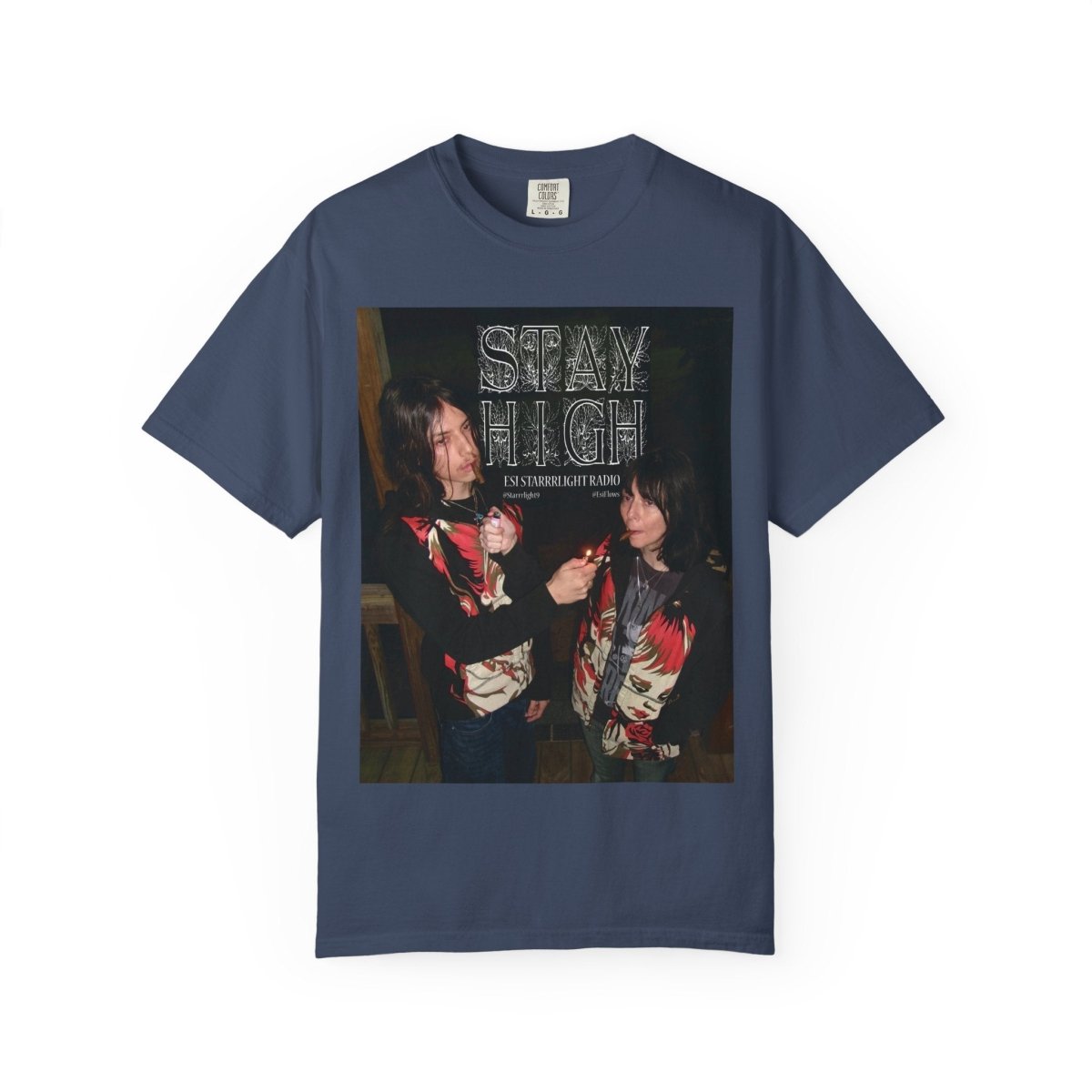 "Esi Starrrlight Radio - Stay High" | ***[Graphic Tee]*** | Esi Starrrlight Radio x EsiFlows | Surreal Fashion Model High Vibes Graphic Tee - EsiFlows