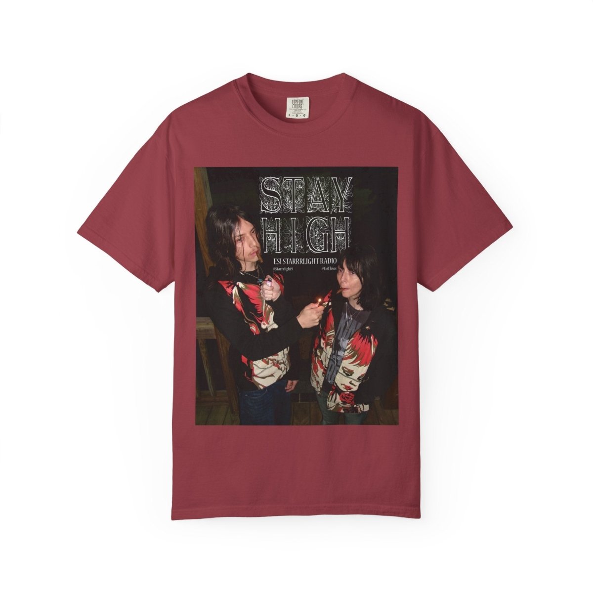 "Esi Starrrlight Radio - Stay High" | ***[Graphic Tee]*** | Esi Starrrlight Radio x EsiFlows | Surreal Fashion Model High Vibes Graphic Tee - EsiFlows