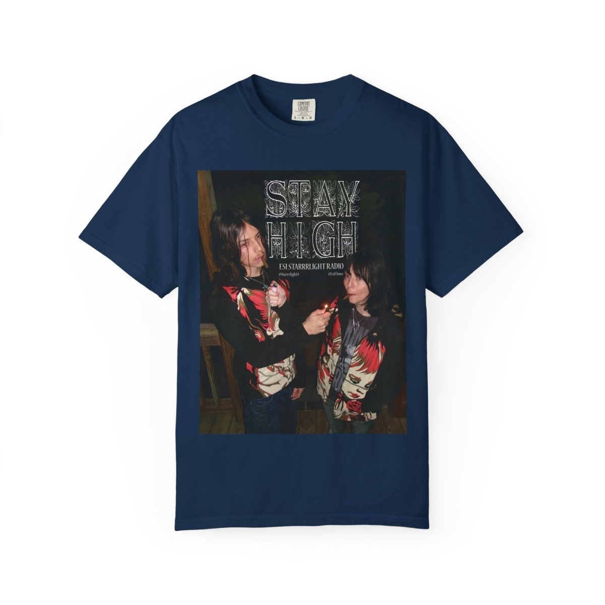 "Esi Starrrlight Radio - Stay High" | ***[Graphic Tee]*** | Esi Starrrlight Radio x EsiFlows | Surreal Fashion Model High Vibes Graphic Tee - EsiFlows