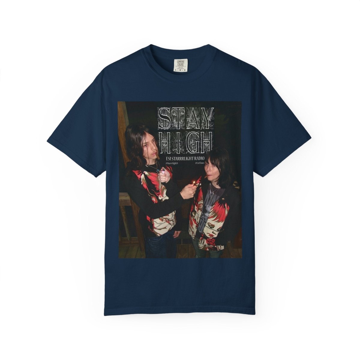 "Esi Starrrlight Radio - Stay High" | ***[Graphic Tee]*** | Esi Starrrlight Radio x EsiFlows | Surreal Fashion Model High Vibes Graphic Tee - EsiFlows