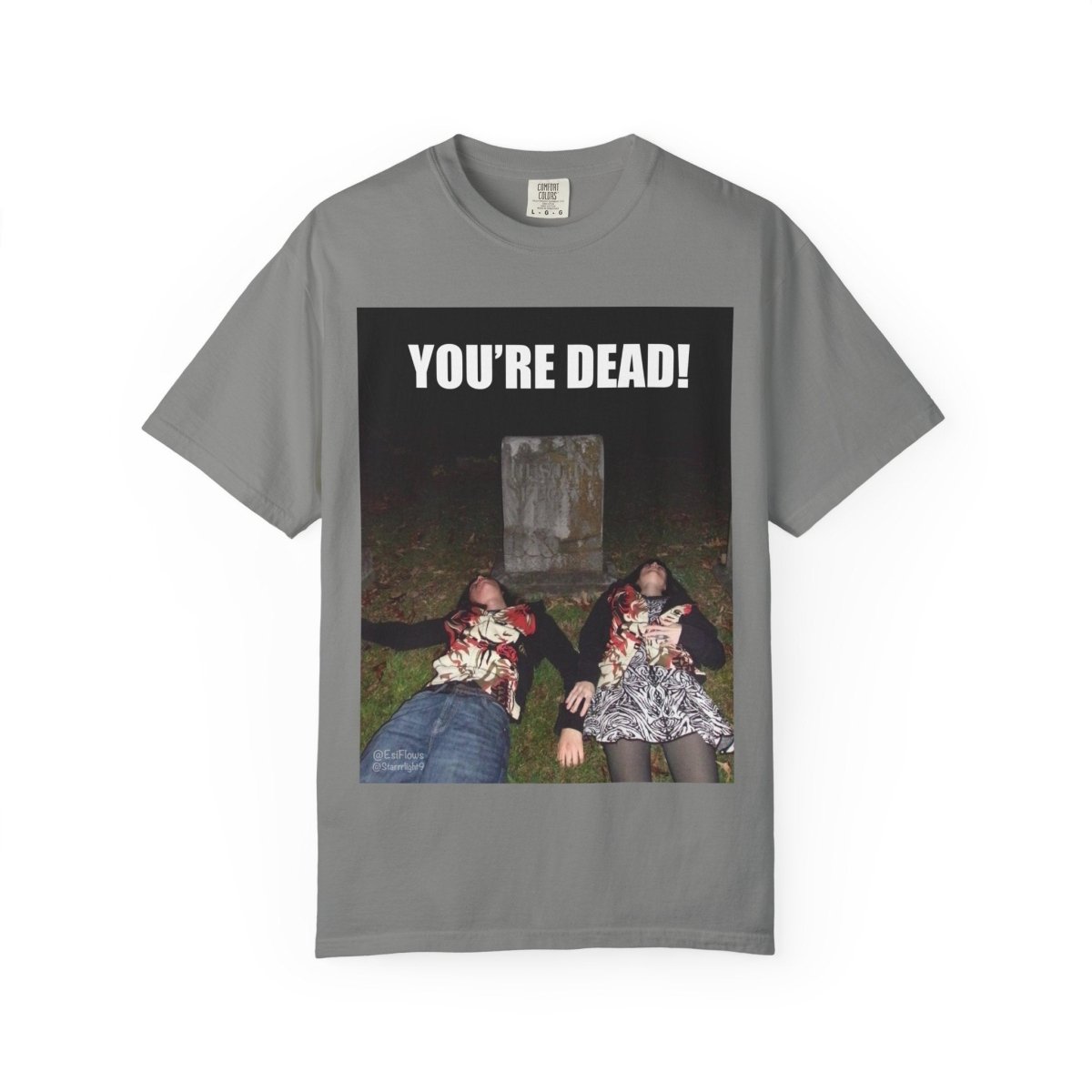 "Esi Starrrlight Radio - You're Dead!" | ***[Graphic Tee]*** | Esi Starrrlight Radio x EsiFlows | Surreal Cemetary Emo Alternative Fashion Model T-Shirt - EsiFlows