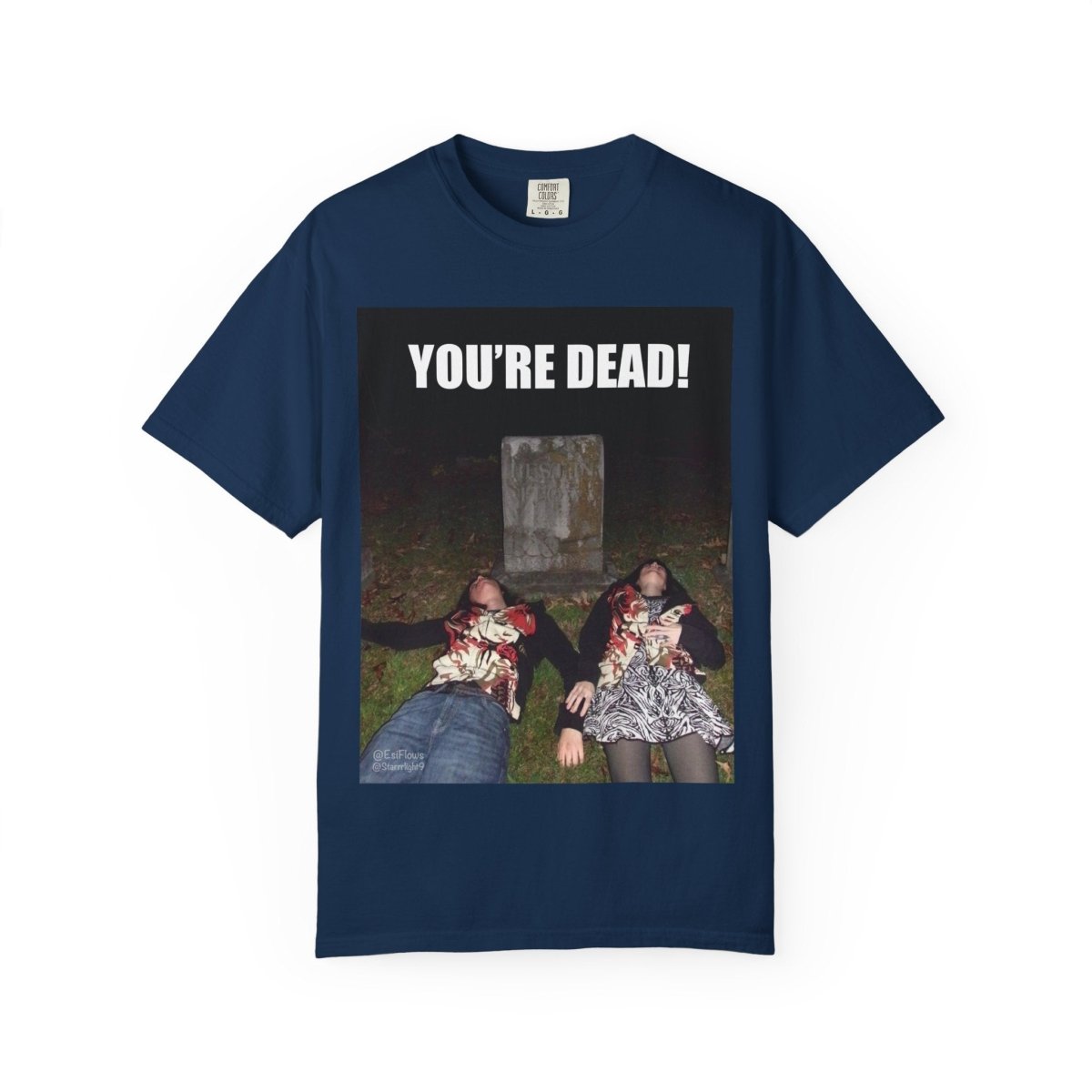"Esi Starrrlight Radio - You're Dead!" | ***[Graphic Tee]*** | Esi Starrrlight Radio x EsiFlows | Surreal Cemetary Emo Alternative Fashion Model T-Shirt - EsiFlows