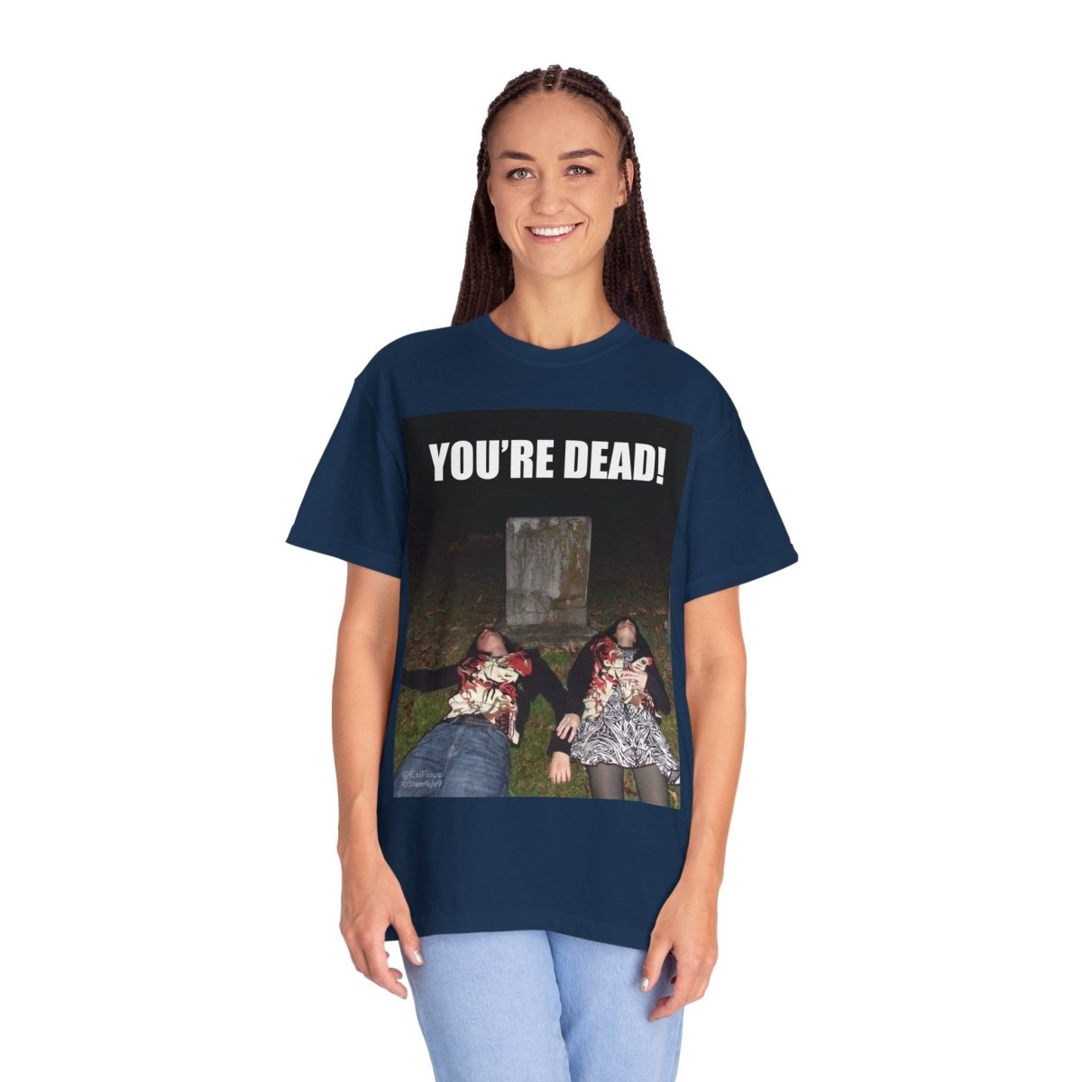 "Esi Starrrlight Radio - You're Dead!" | ***[Graphic Tee]*** | Esi Starrrlight Radio x EsiFlows | Surreal Cemetary Emo Alternative Fashion Model T-Shirt - EsiFlows