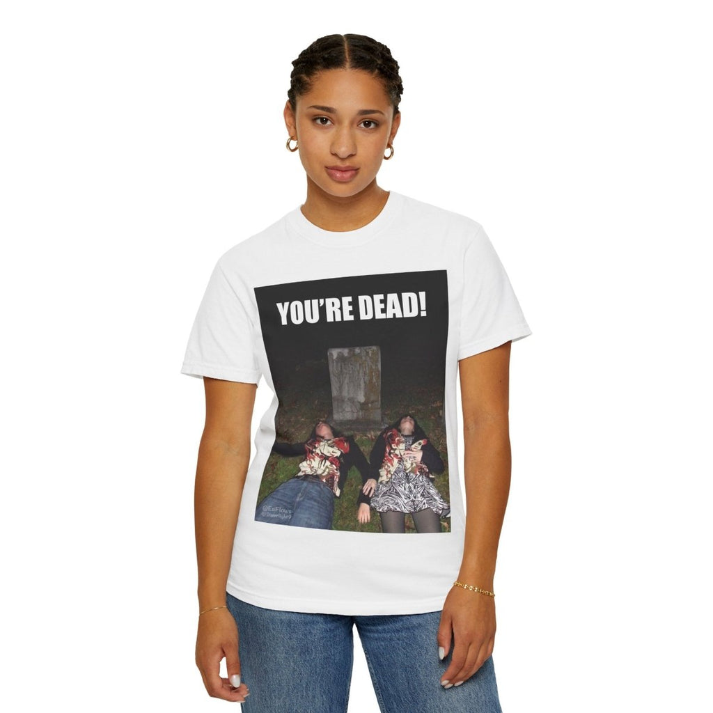 "Esi Starrrlight Radio - You're Dead!" | ***[Graphic Tee]*** | Esi Starrrlight Radio x EsiFlows | Surreal Cemetary Emo Alternative Fashion Model T-Shirt - EsiFlows