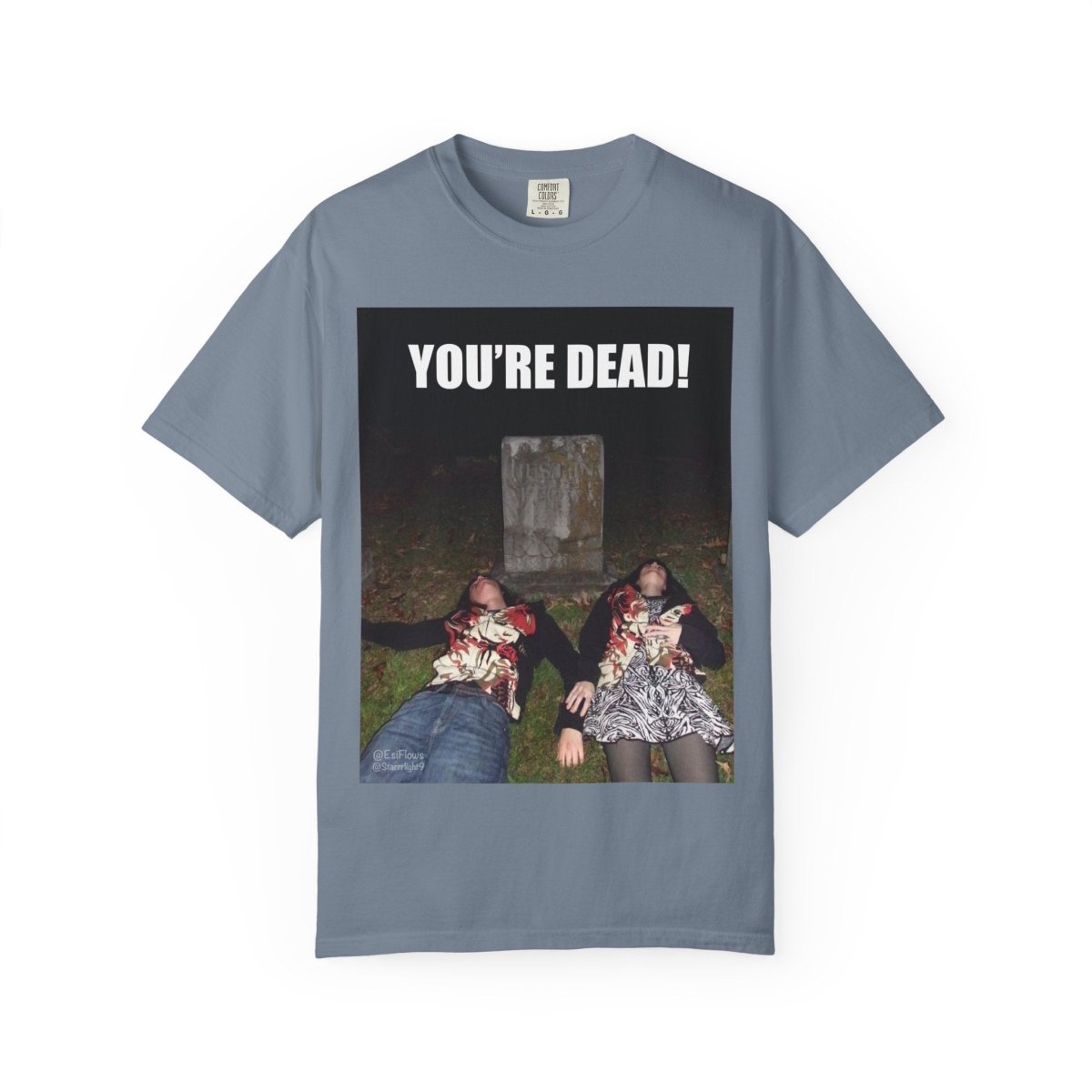 "Esi Starrrlight Radio - You're Dead!" | ***[Graphic Tee]*** | Esi Starrrlight Radio x EsiFlows | Surreal Cemetary Emo Alternative Fashion Model T-Shirt - EsiFlows