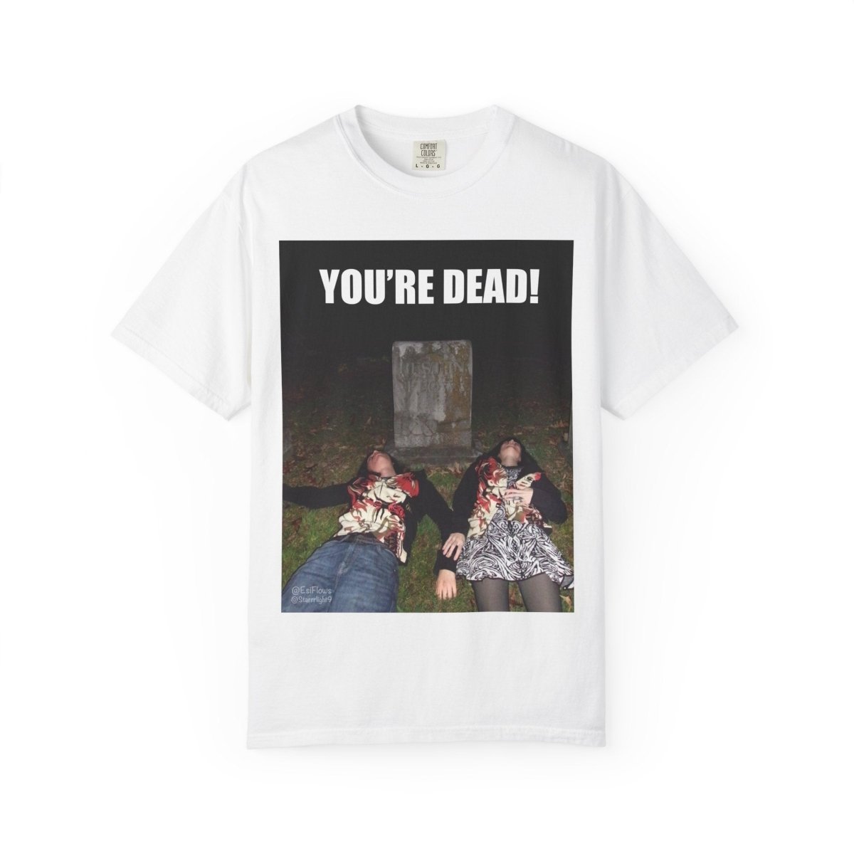 "Esi Starrrlight Radio - You're Dead!" | ***[Graphic Tee]*** | Esi Starrrlight Radio x EsiFlows | Surreal Cemetary Emo Alternative Fashion Model T-Shirt - EsiFlows