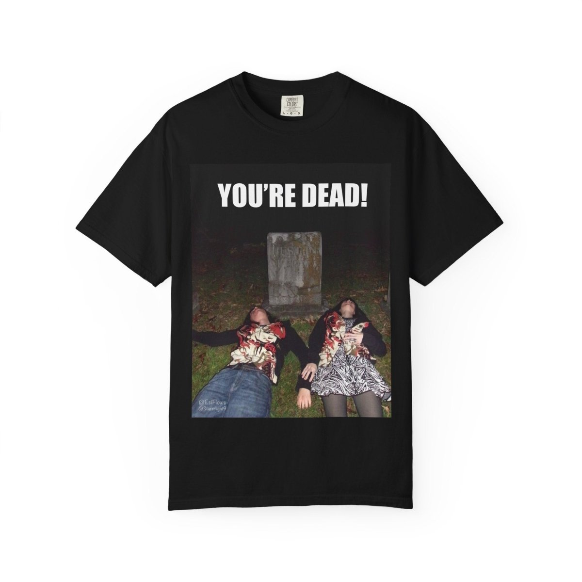 "Esi Starrrlight Radio - You're Dead!" | ***[Graphic Tee]*** | Esi Starrrlight Radio x EsiFlows | Surreal Cemetary Emo Alternative Fashion Model T-Shirt - EsiFlows